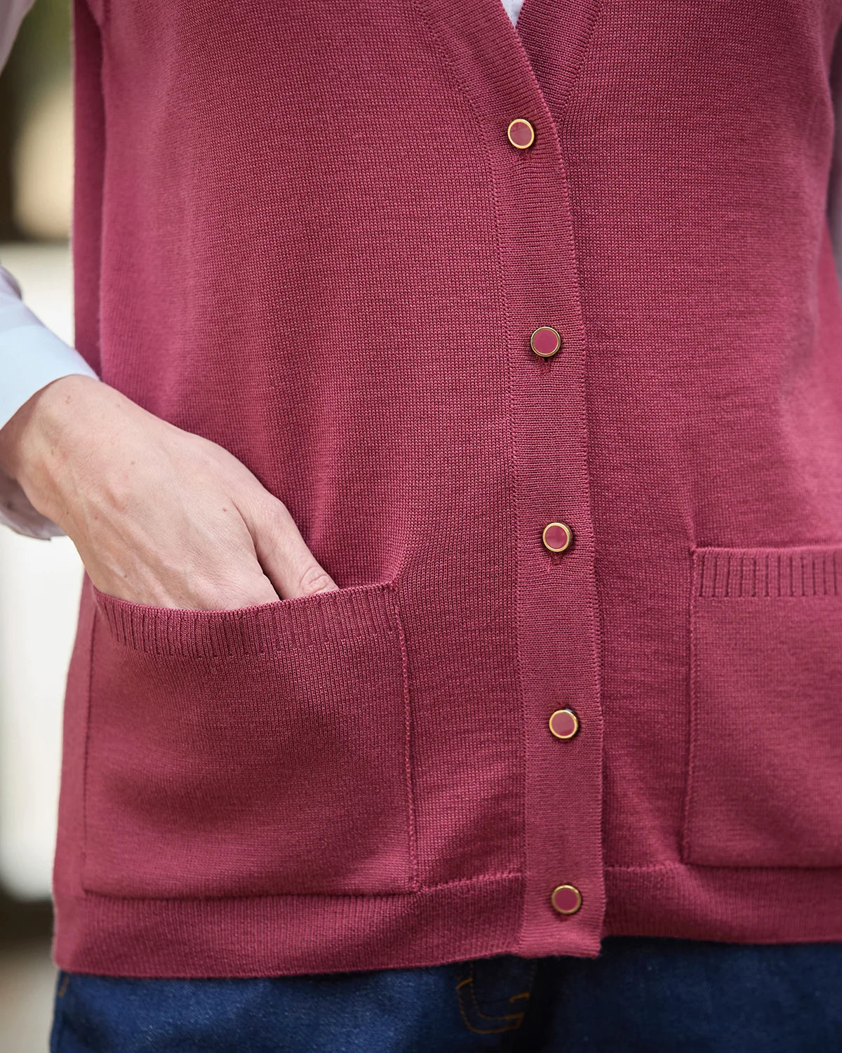 Merino Waistcoat - Rosewood