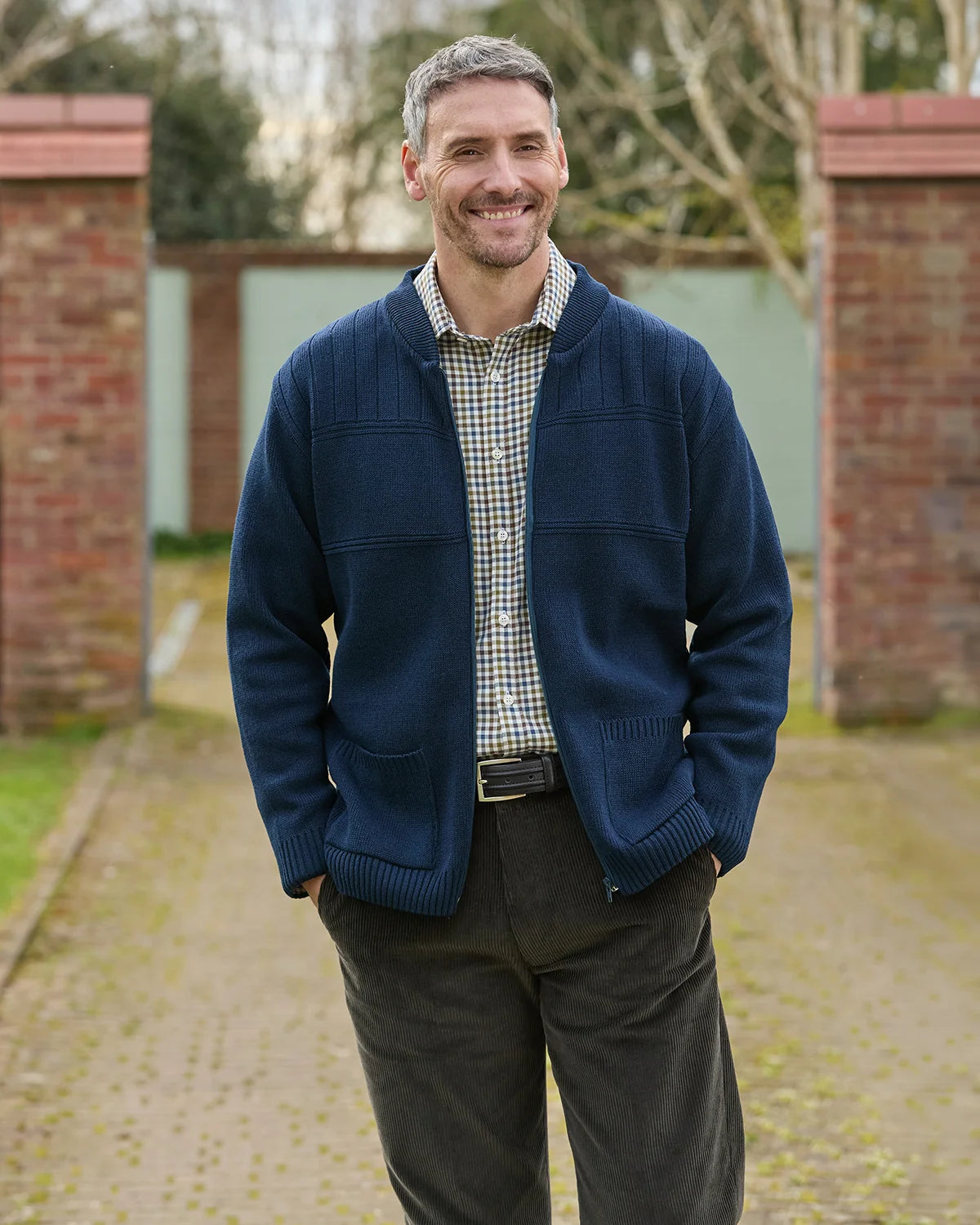 Sailsbury Zip Up Cotton Mix Cardigan