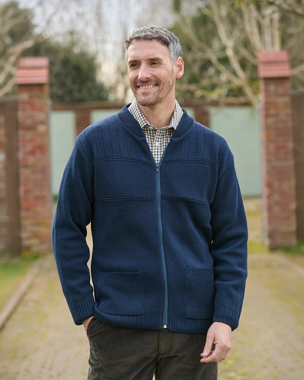 Sailsbury Zip Up Cotton Mix Cardigan