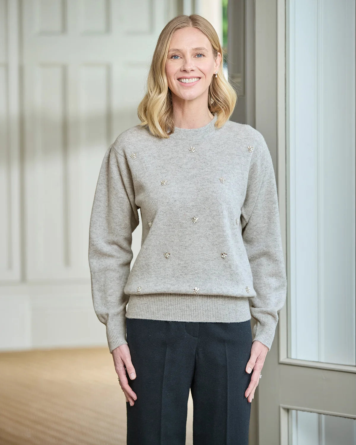Sadie Embroidered Pure Lambswool Jumper