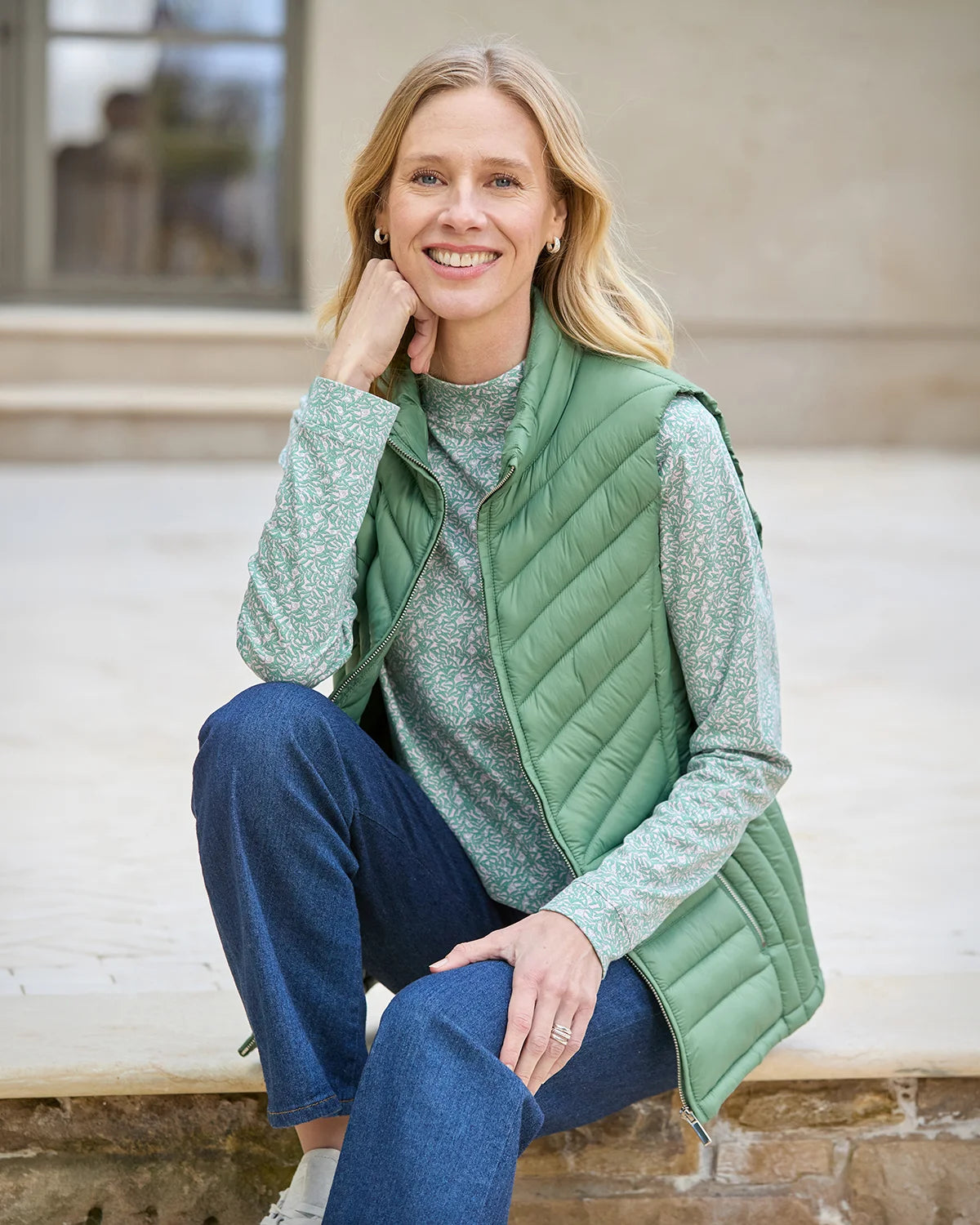 Lightly Padded Quilted Gilet