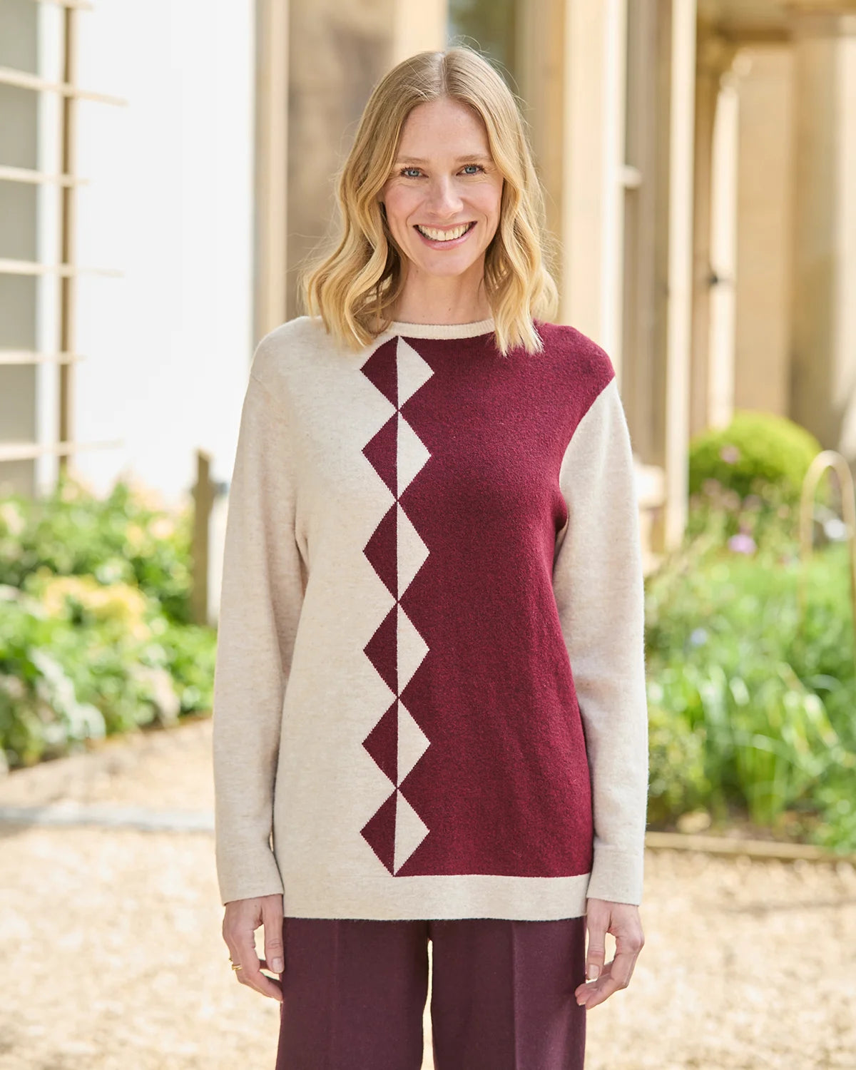 Sawyer Diamond Design Wool Mix Jumper