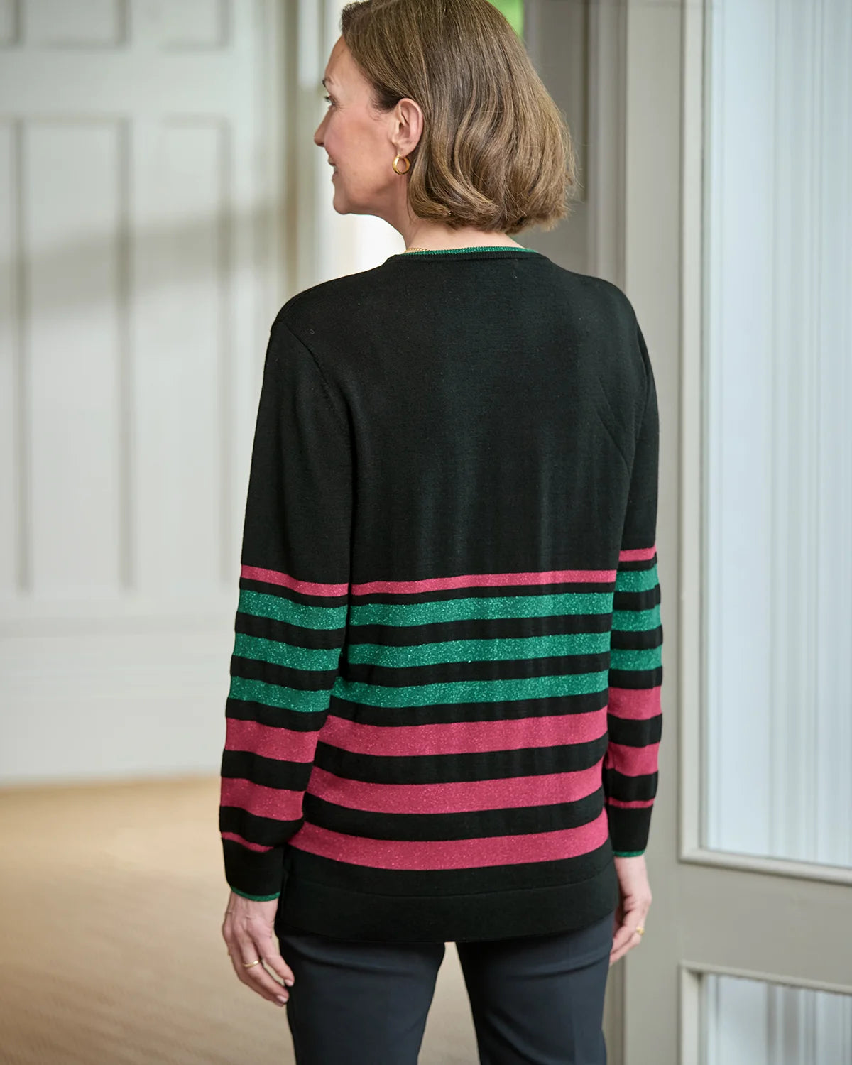 Sharmayne Striped Wool Rich Jumper