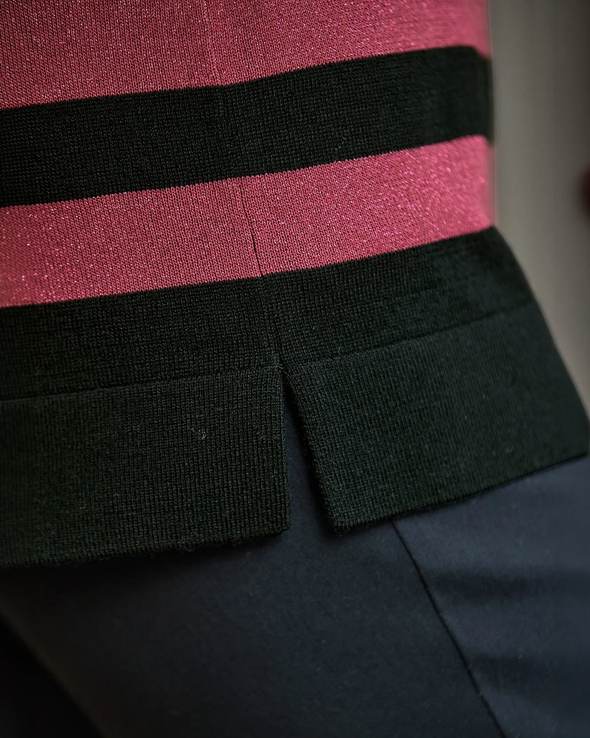 Sharmayne Striped Wool Rich Jumper