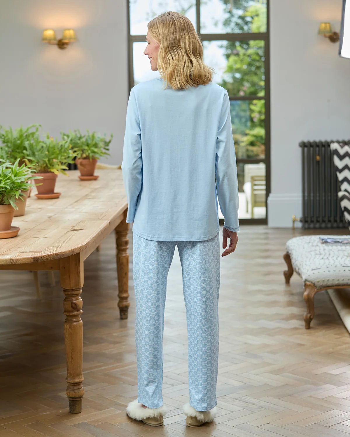 Sonya Patterned Long Sleeve Cotton Jersey Pyjamas