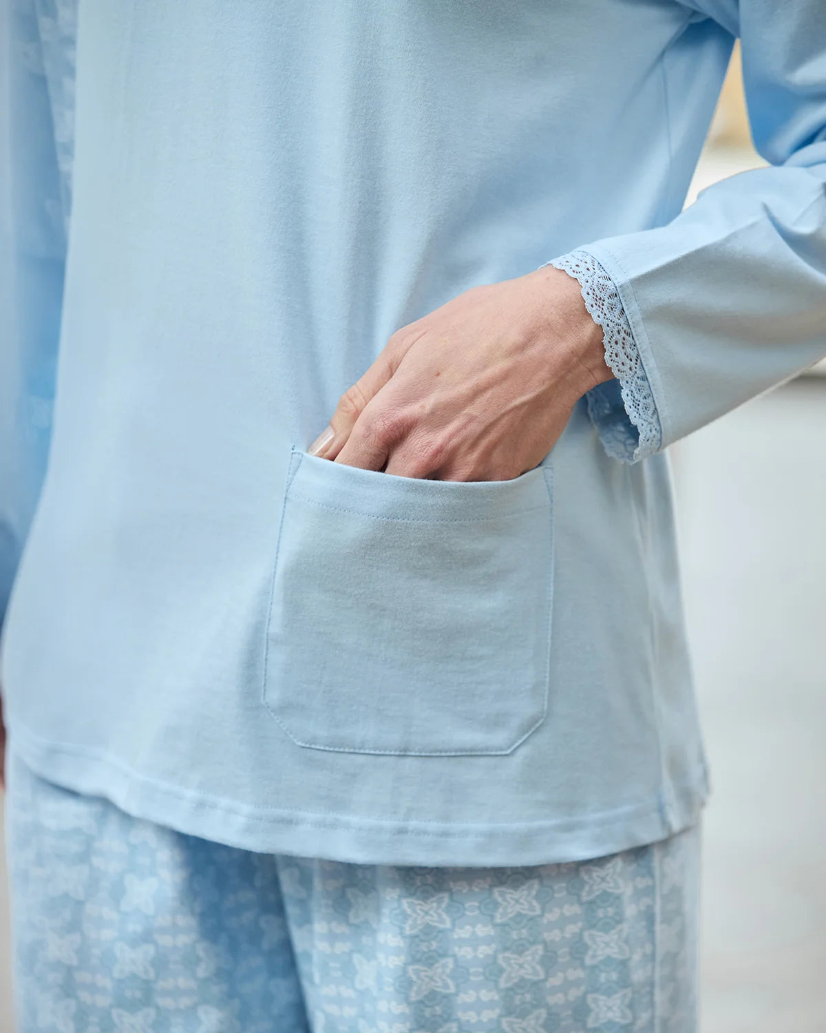 Sonya Patterned Long Sleeve Cotton Jersey Pyjamas