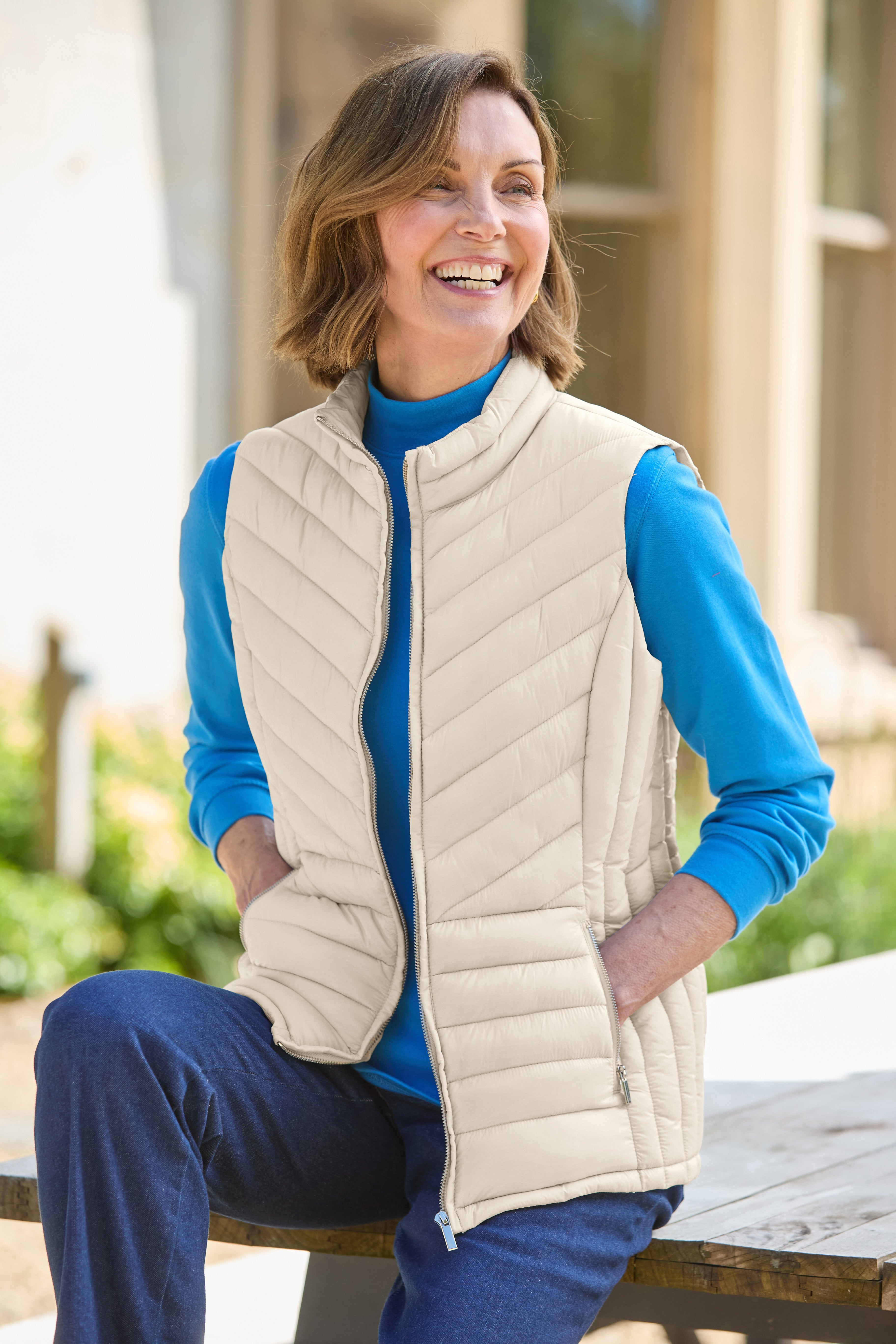 Lightly Padded Quilted Gilet