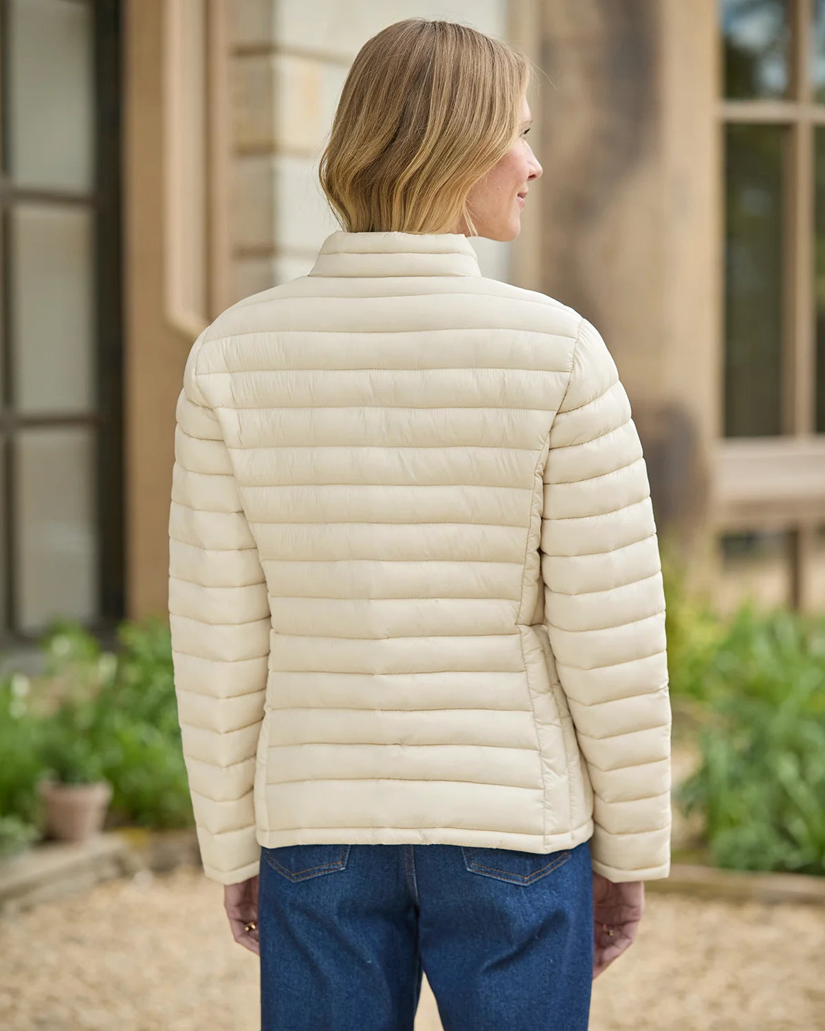 Lightly Padded Quilted Jacket - Stone