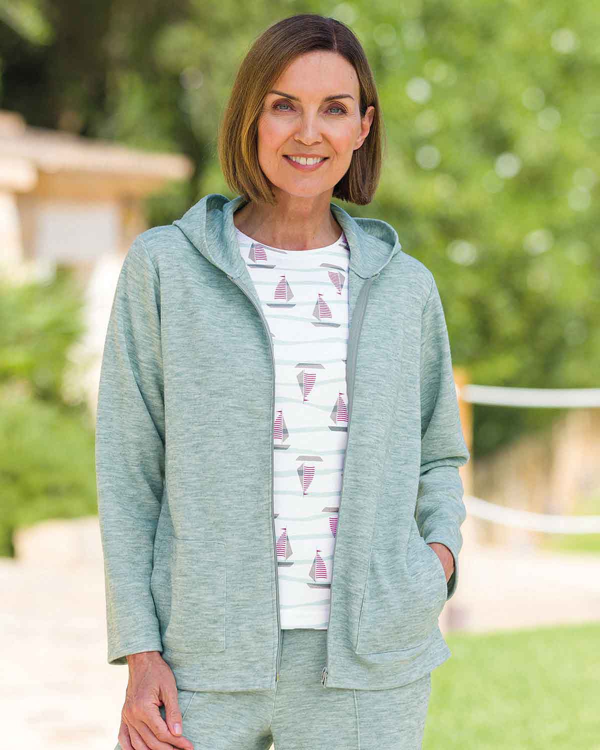 Gwen Zip up Hooded Leisure Cardigan - Country Collection
