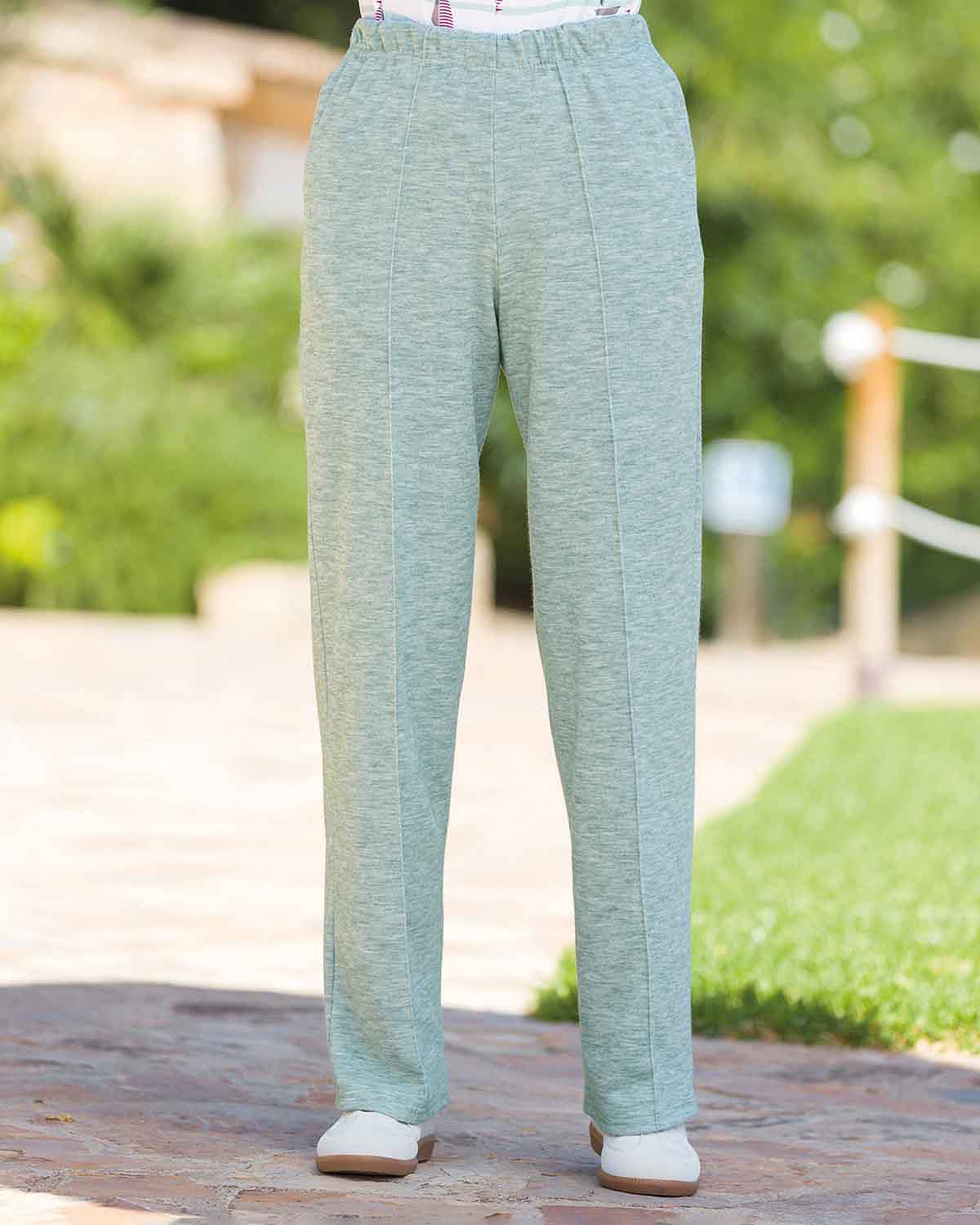 Gwen Green Marl Leisure Trousers - Green Marl - Country Collection