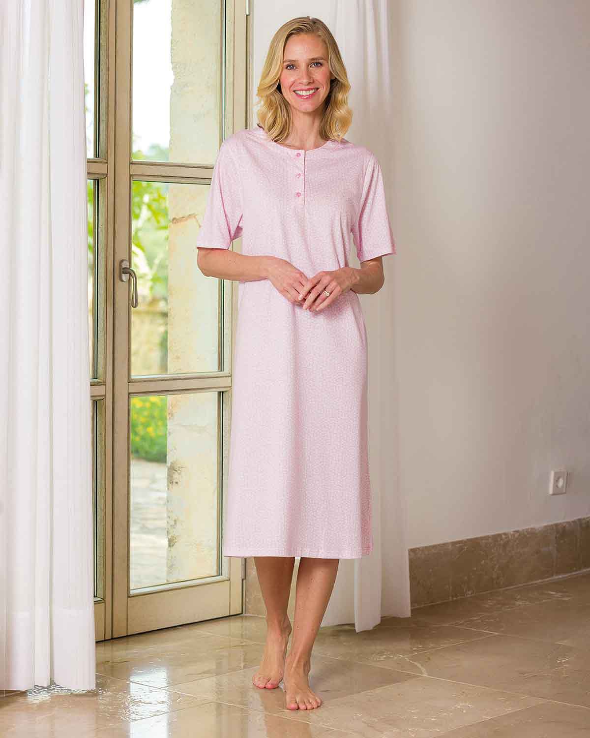 Jamie Short Sleeve Cotton Nightdress - Country Collection