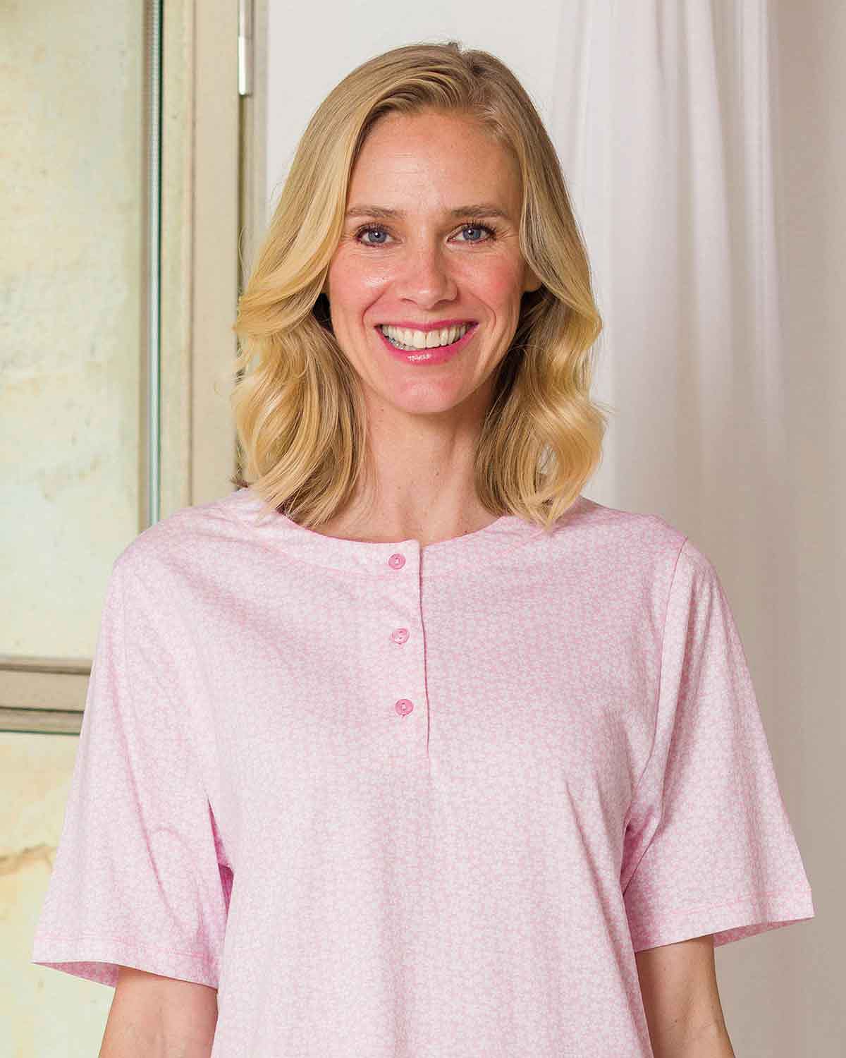 Jamie Short Sleeve Cotton Nightdress - Image 2 - Country Collection