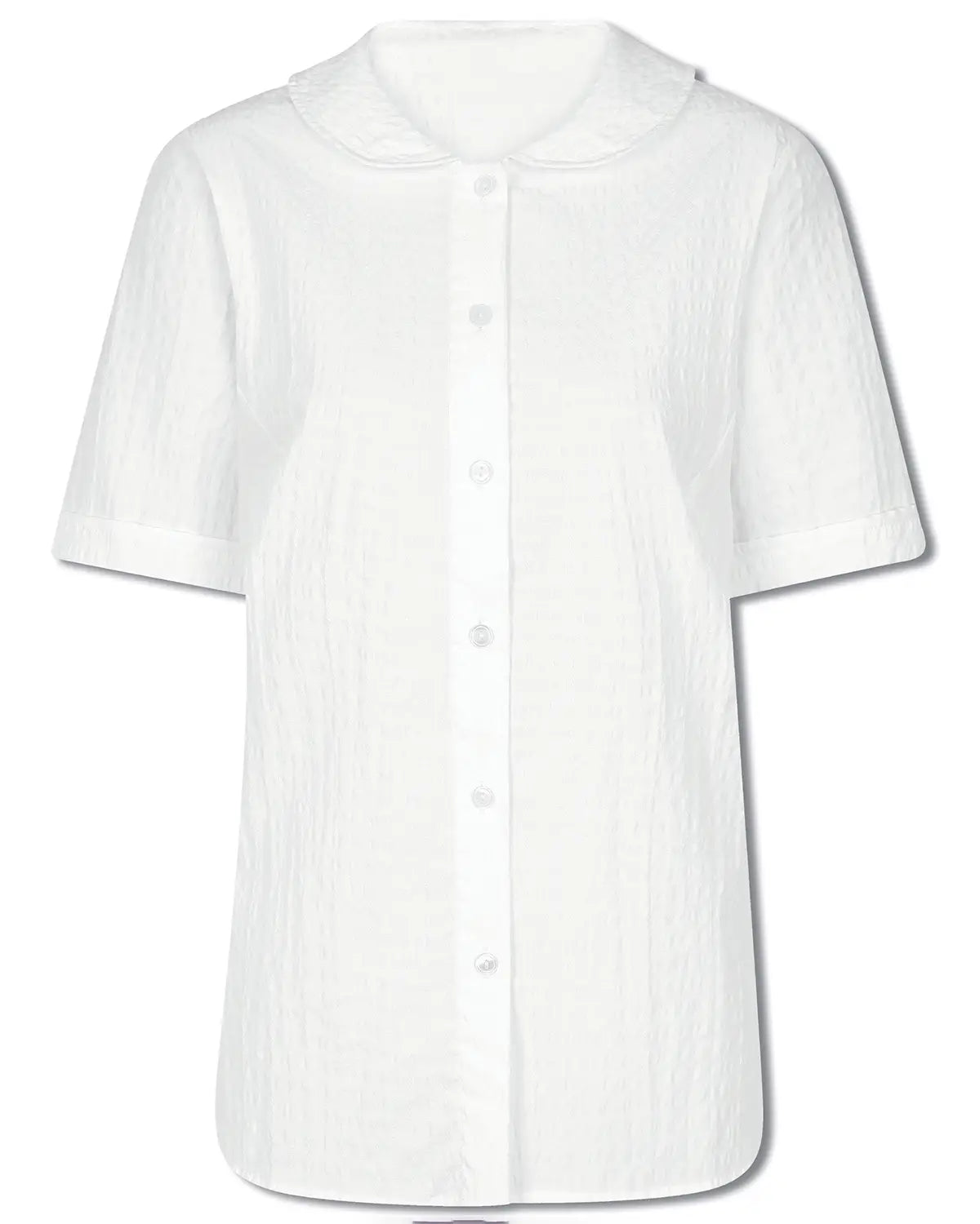 Ladies’ Tina Cotton Rich Seersucker Blouse – White