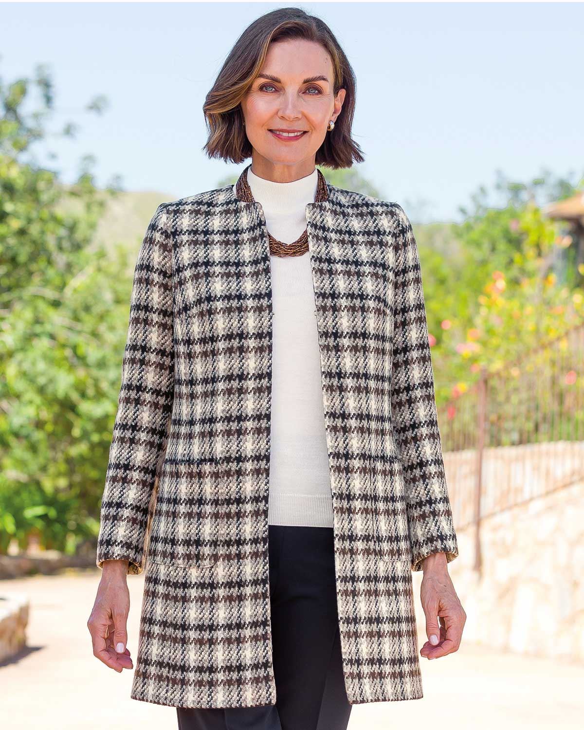 Kensington Edge To Edge Checked Tweed Jacket - Country Collection