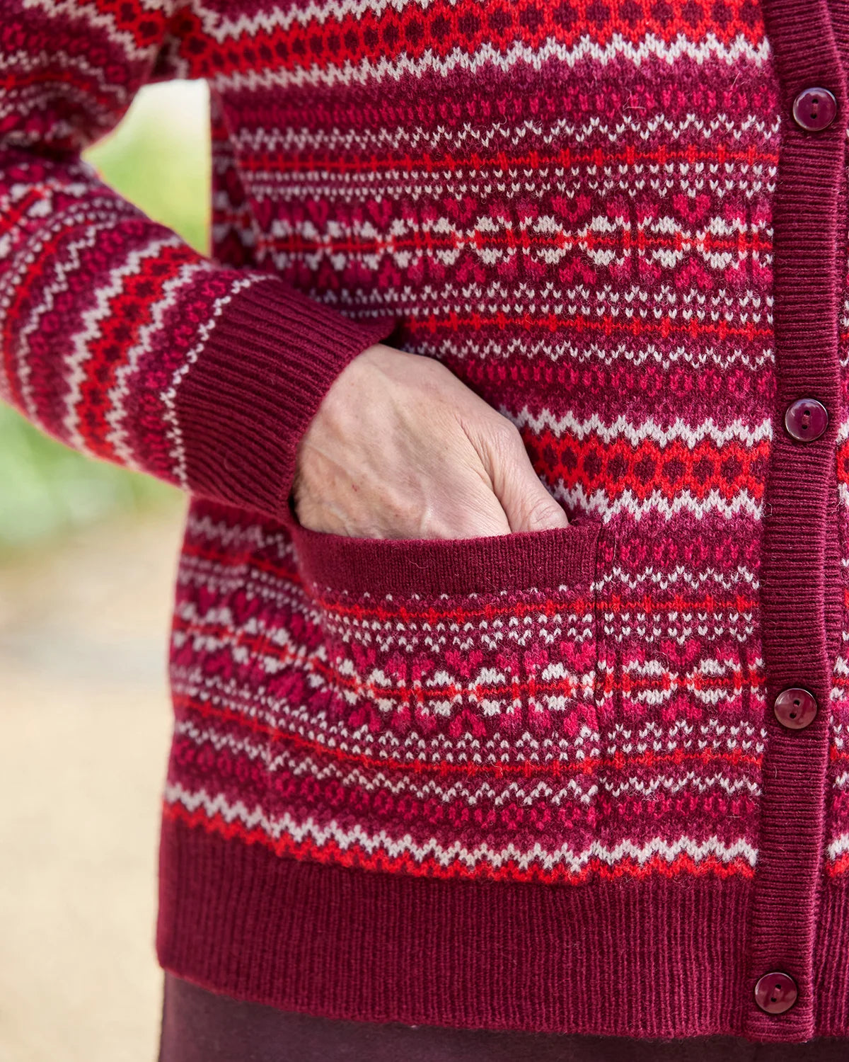 Vera Fairisle Design Pure Lambswool Cardigan
