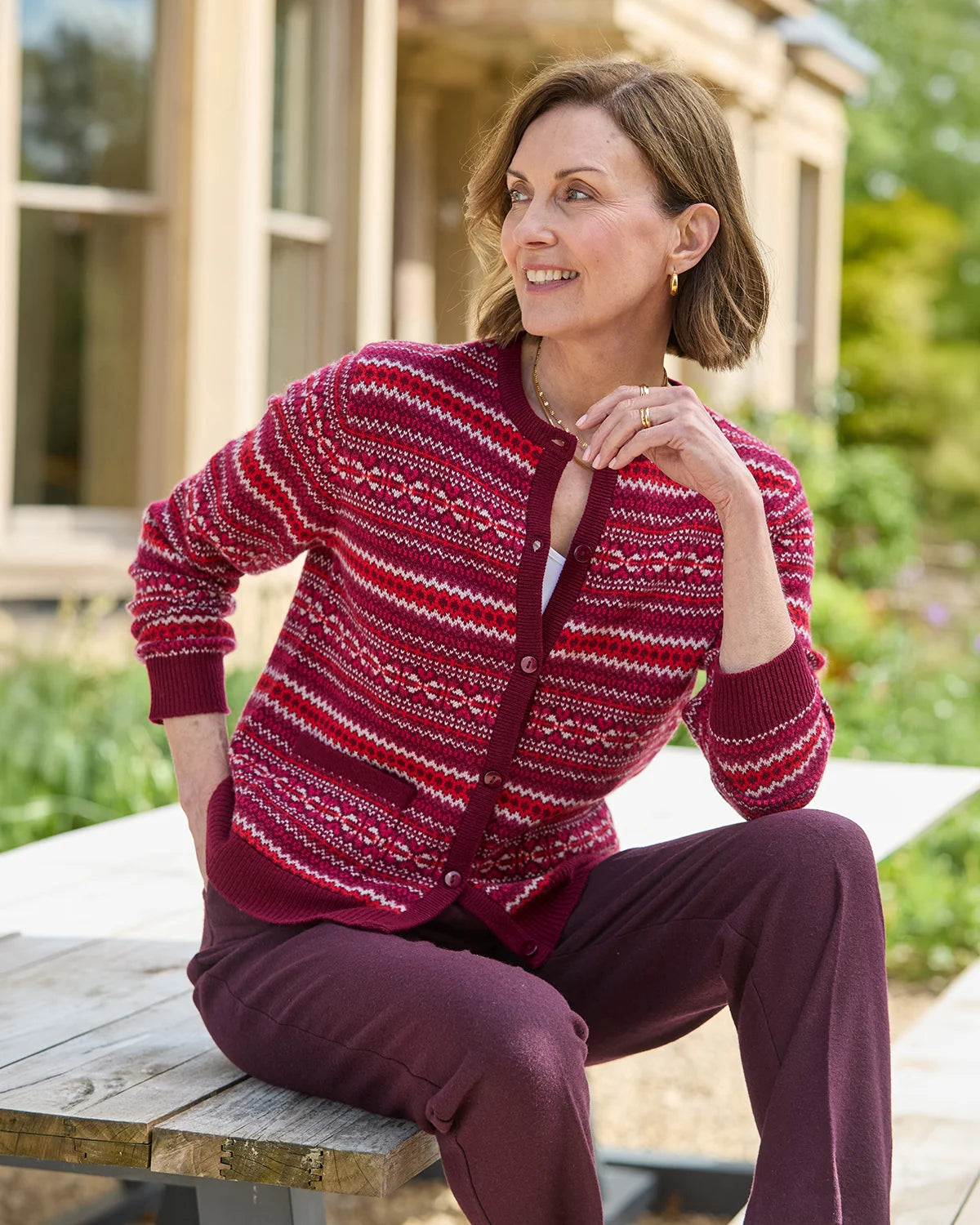 Vera Fairisle Design Pure Lambswool Cardigan