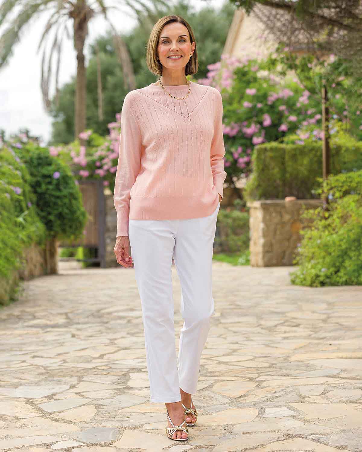 Leigh Pale Pink Wool Mix Jumper - Image 2 - Country Collection