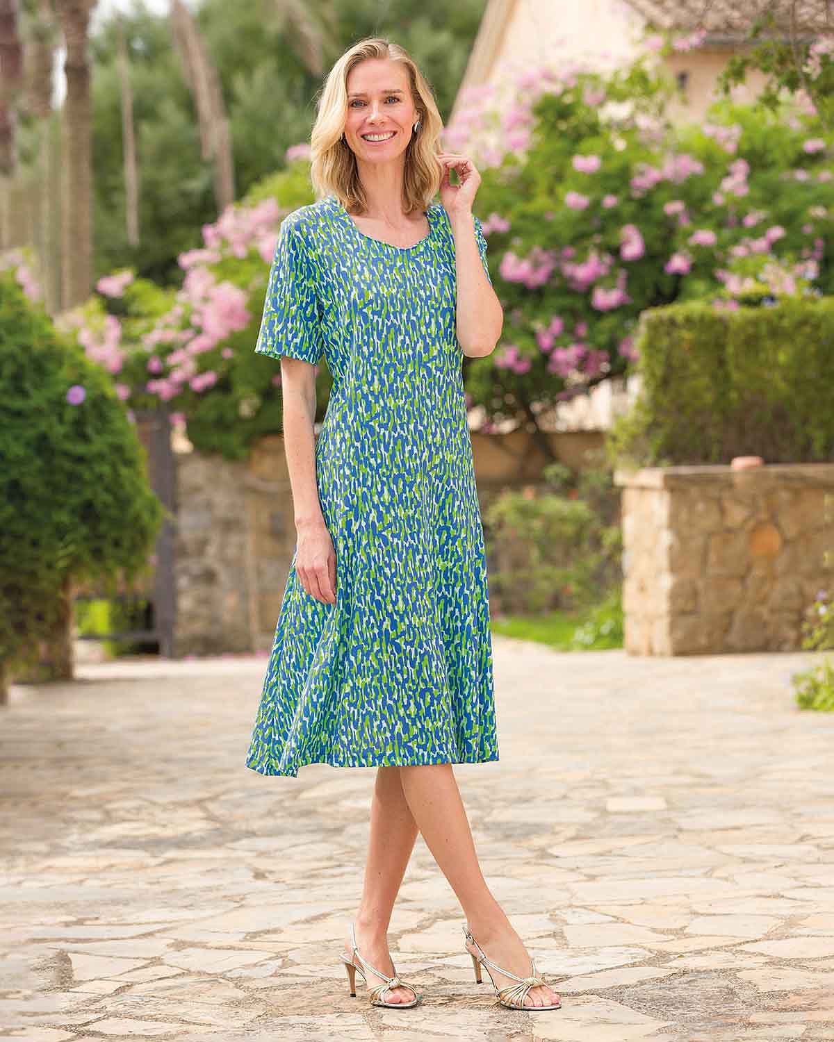 Adriana Patterned Short Sleeved Dress - Country Collection