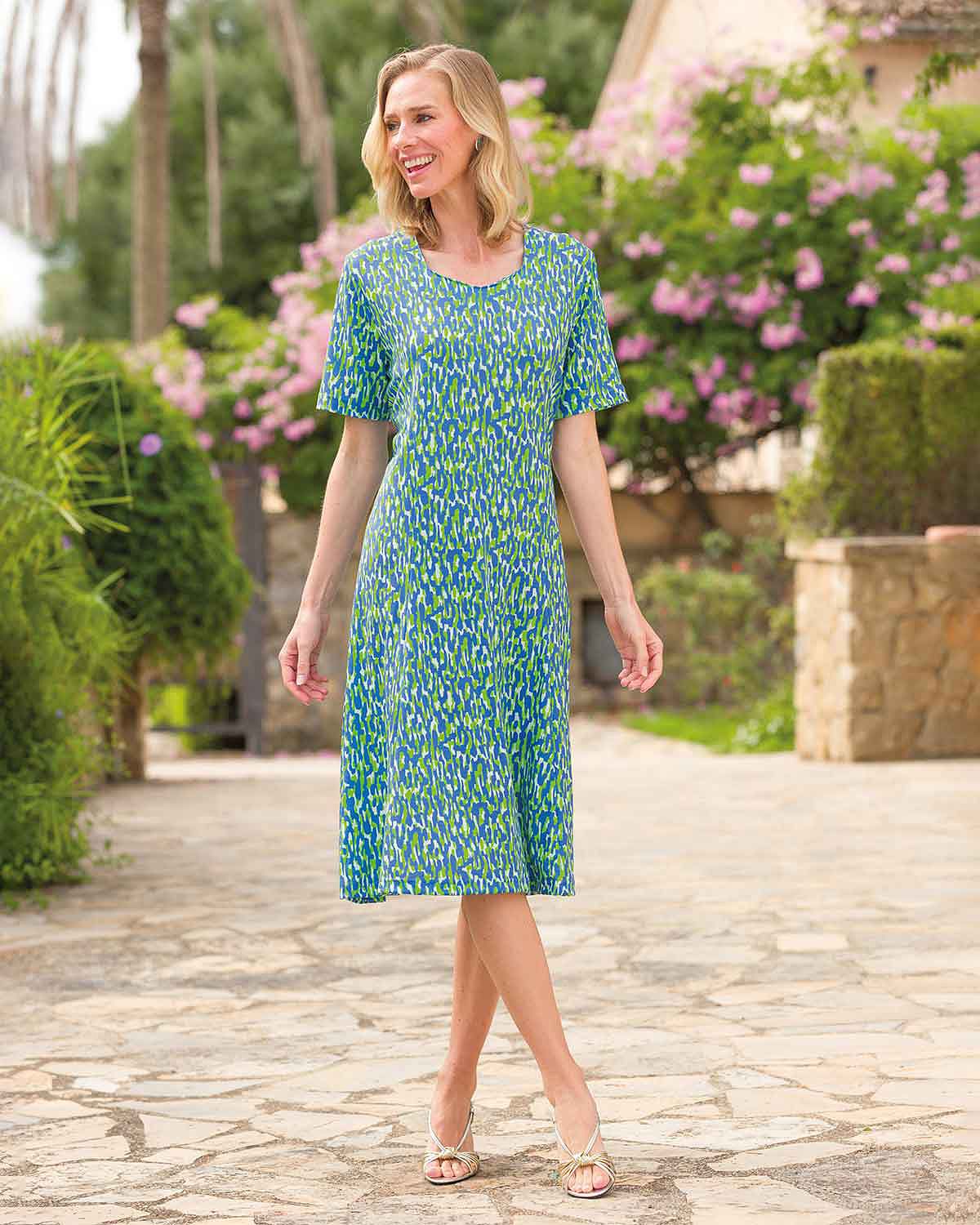 Adriana Patterned Short Sleeved Dress - Image 2 - Country Collection