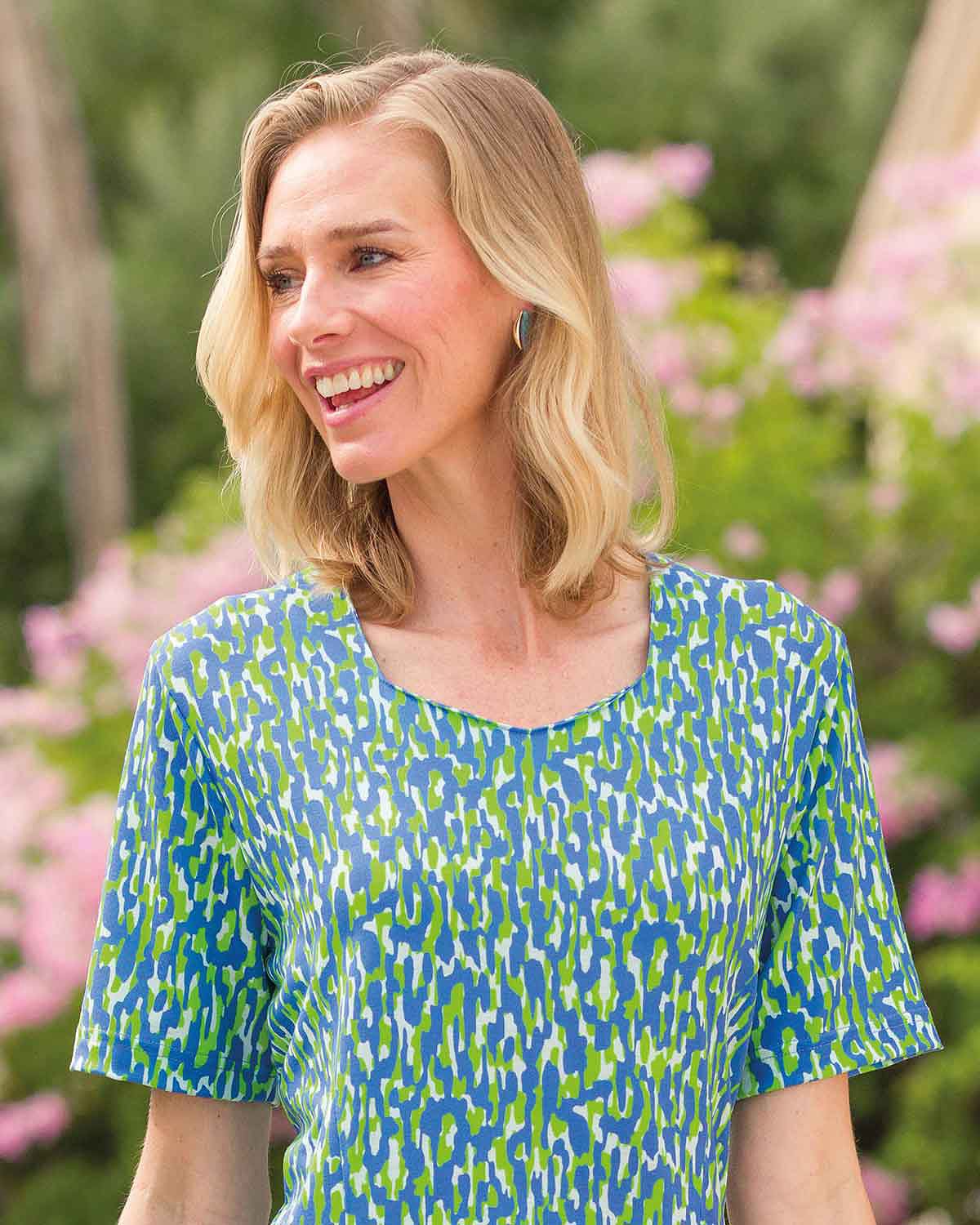 Adriana Patterned Short Sleeved Dress - Image 3 - Country Collection