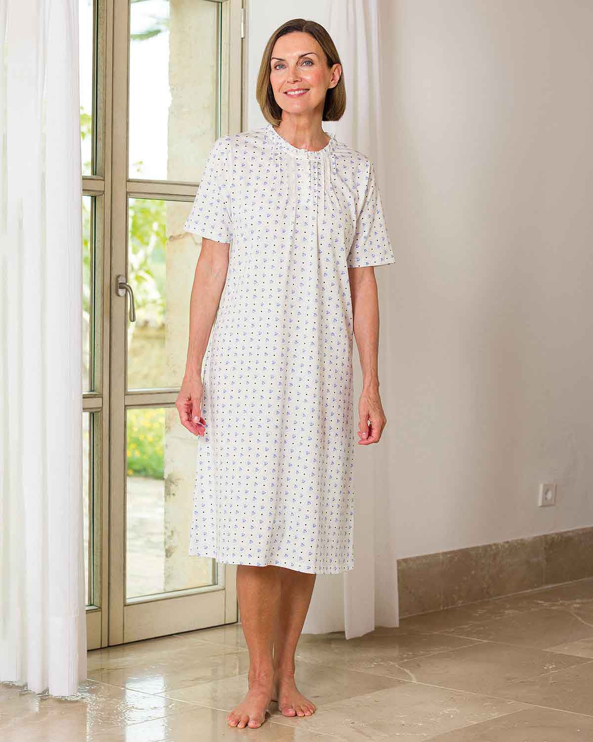 Alyssa Short Sleeve Cotton Nightdress - Country Collection