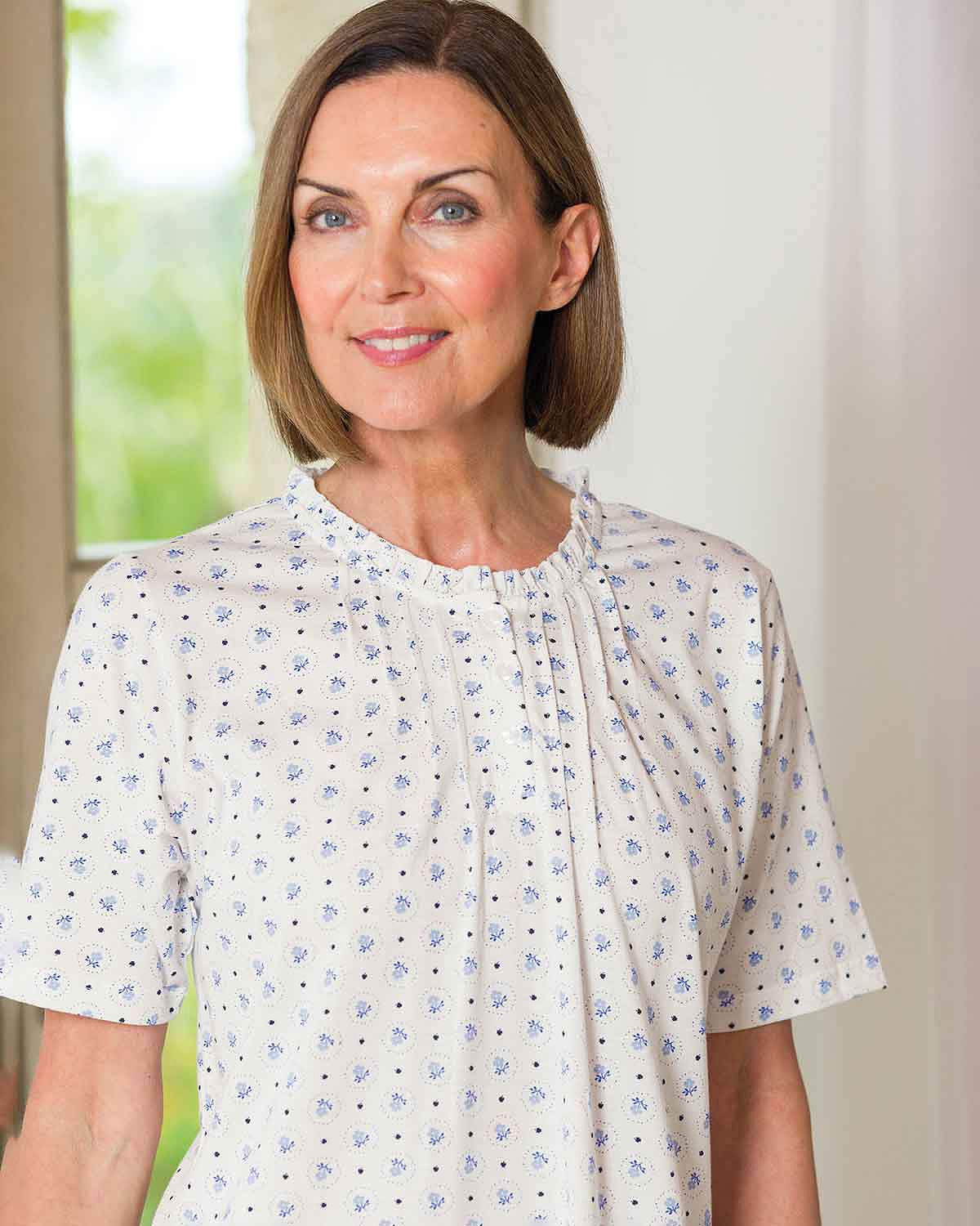 Alyssa Short Sleeve Cotton Nightdress - Image 2 - Country Collection