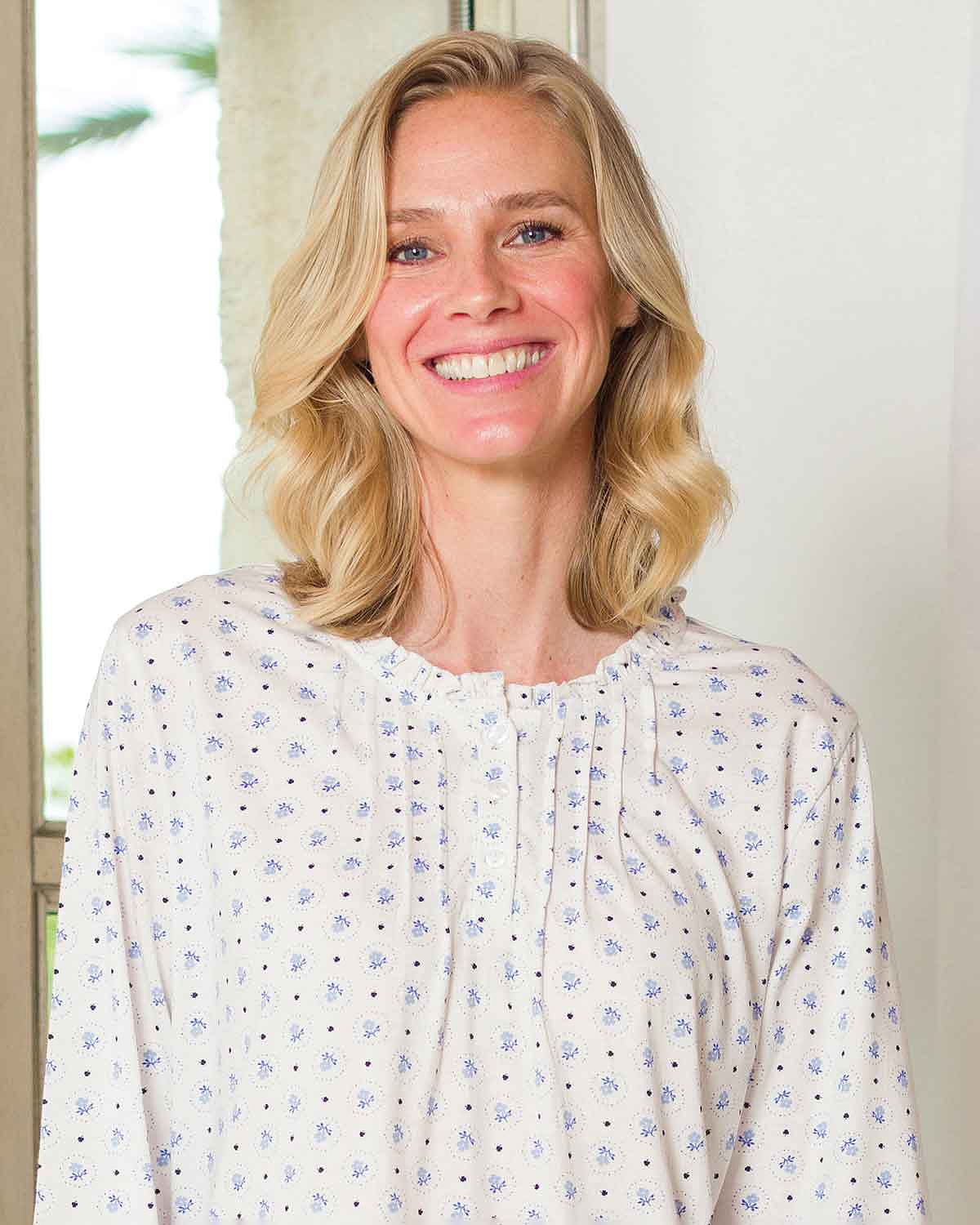 Alyssa Long Sleeve Cotton Nightdress - Image 2 - Country Collection