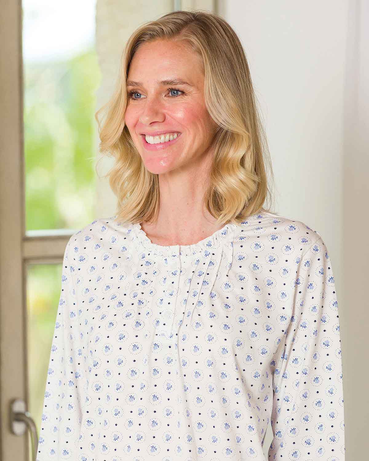 Alyssa Long Sleeve Cotton Pyjamas - Image 2 - Country Collection