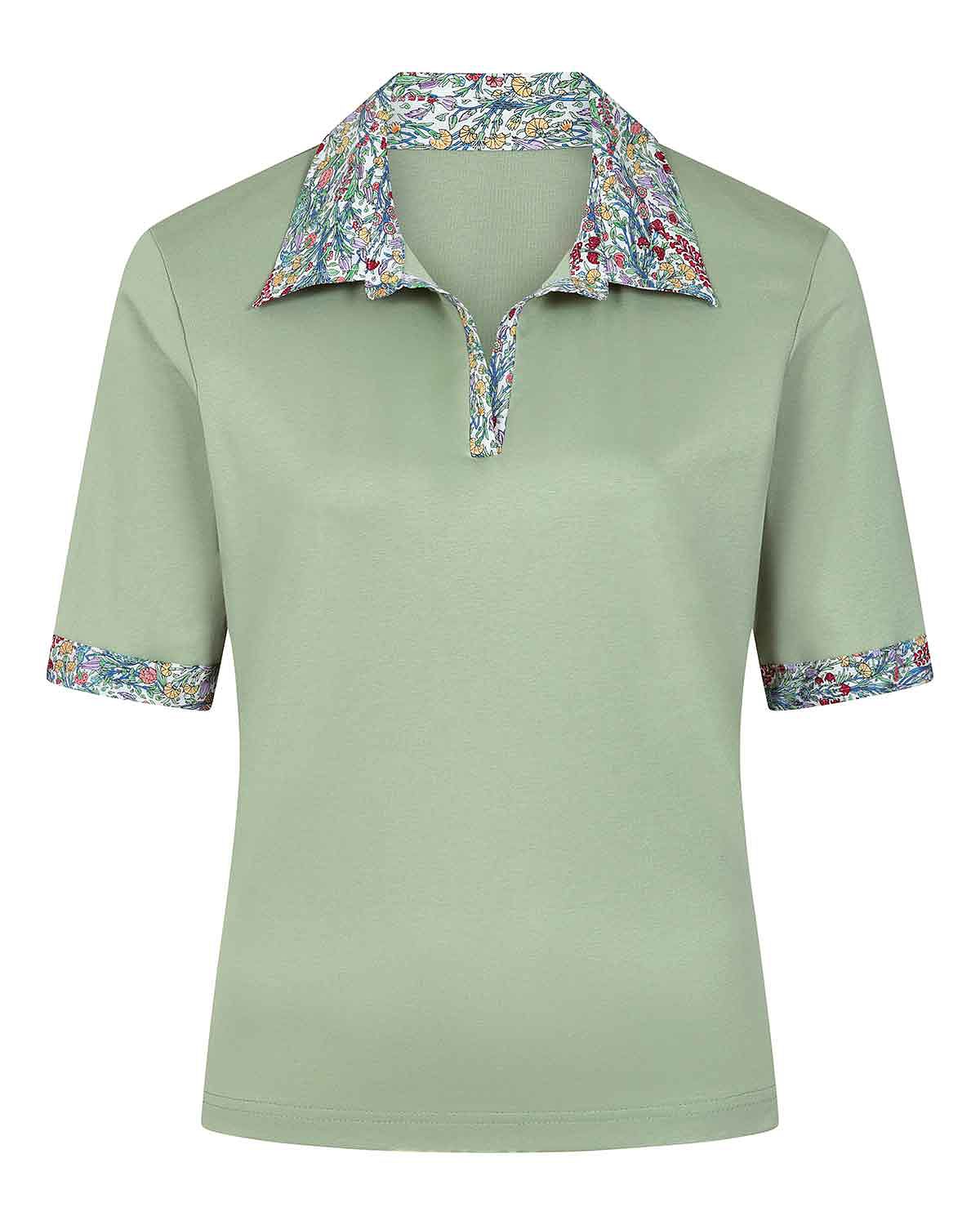 Fiona Trimmed Short Sleeved Cotton Polo Top - Image 4 - Country Collection