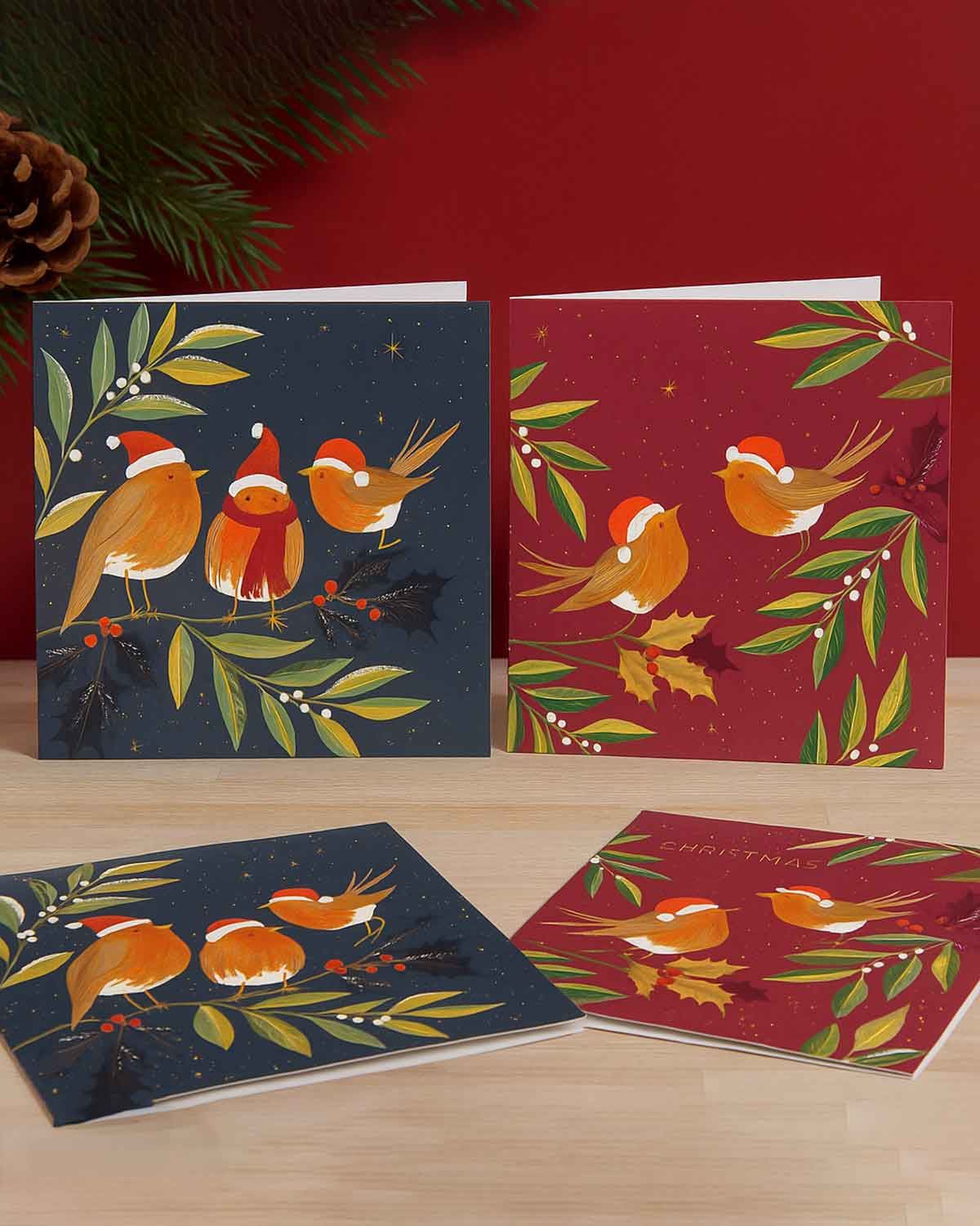 Traditional Christmas Card Collection – 10 Pack - Robins - Country Collection