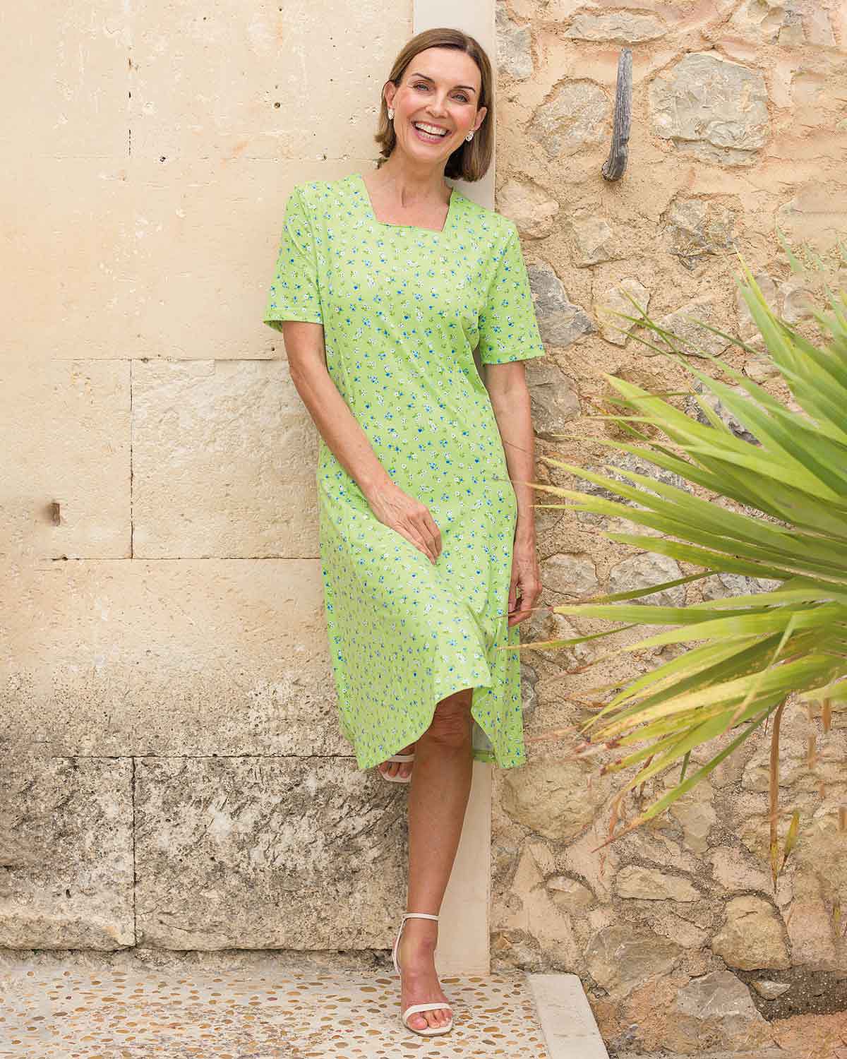 Lily Floral Square Neck Short Sleeved Dress - Image 2 - Country Collection
