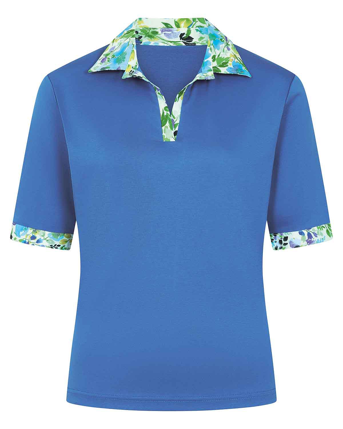 Kerrie Trimmed Short Sleeved Cotton Polo Top - Image 4 - Country Collection