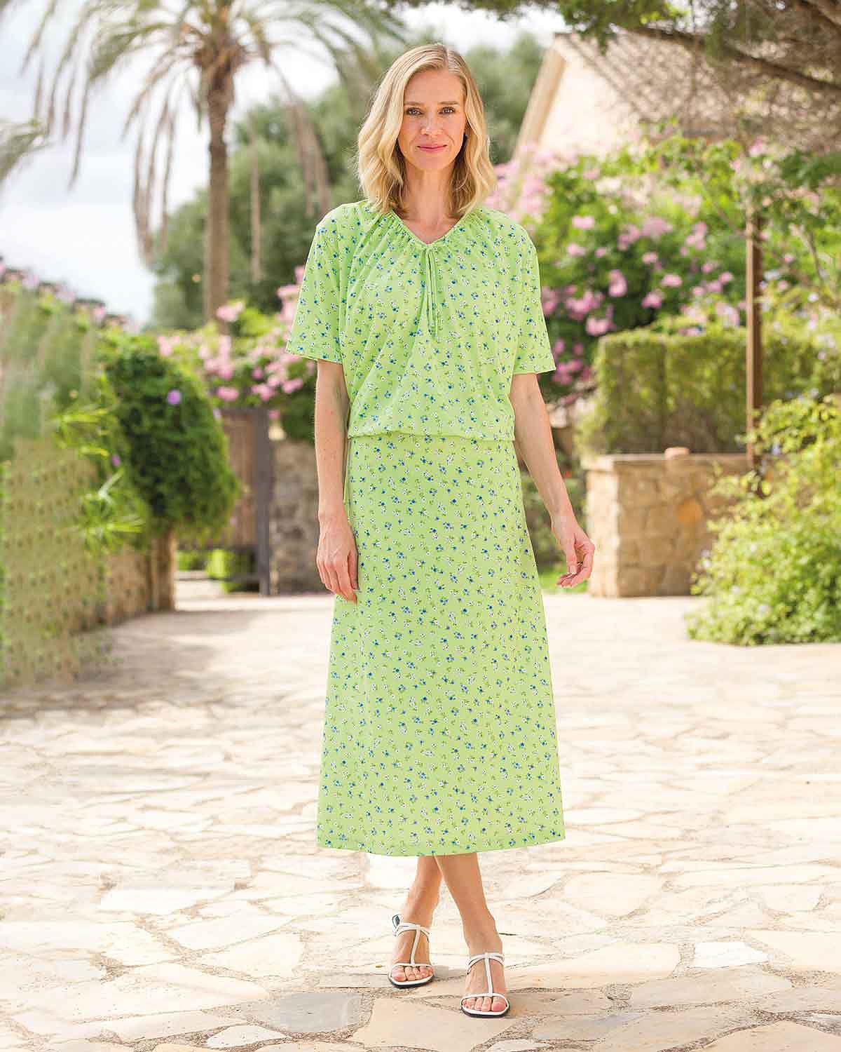 Lily Floral A Line Pull On Skirt - Image 2 - Country Collection