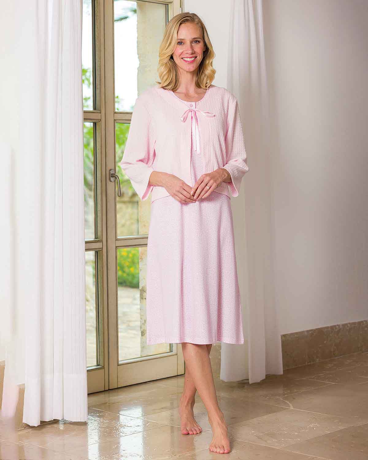 Slenderella Pink Emmeline Bed Jacket - Image 2 - Country Collection