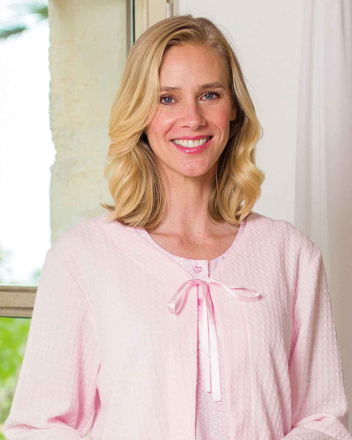 Slenderella Pink Emmeline Bed Jacket - Image 3 - Country Collection