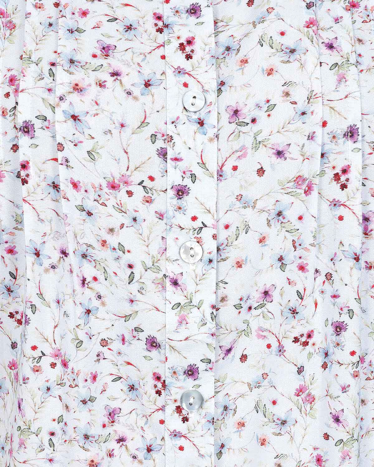 Arlene Floral Viscose Short Sleeve Pintuck Blouse - Image 5 - Country Collection