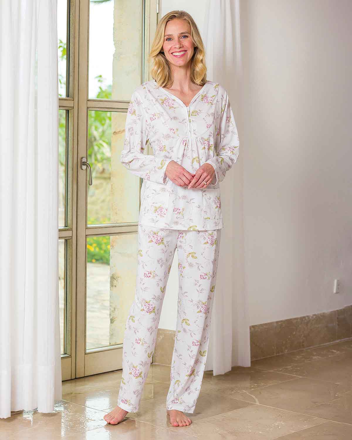 Angelina Long Sleeve Cotton Pyjamas - Country Collection