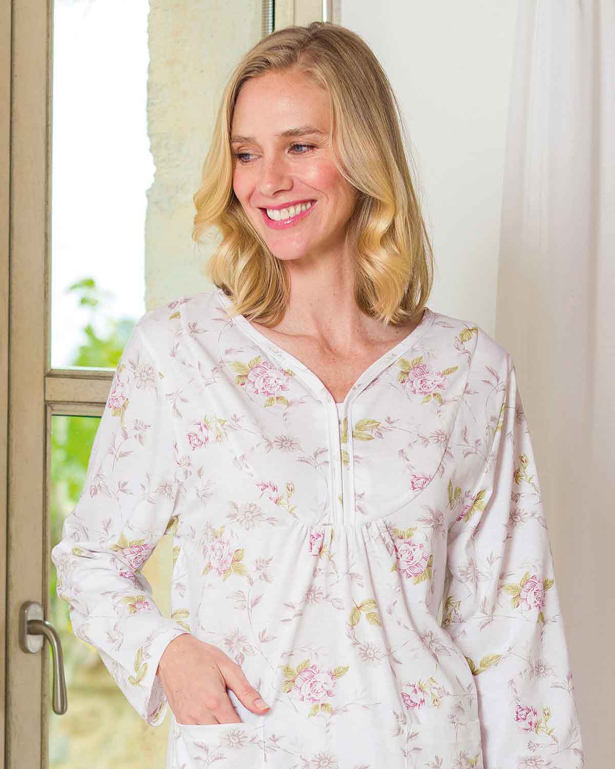 Angelina Long Sleeve Cotton Pyjamas - Image 2 - Country Collection