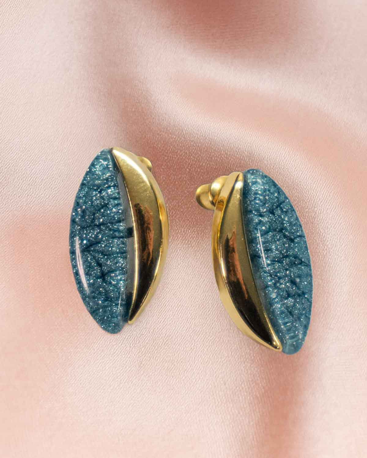 Kiara Enamel & Gold Effect Earrings - Country Collection