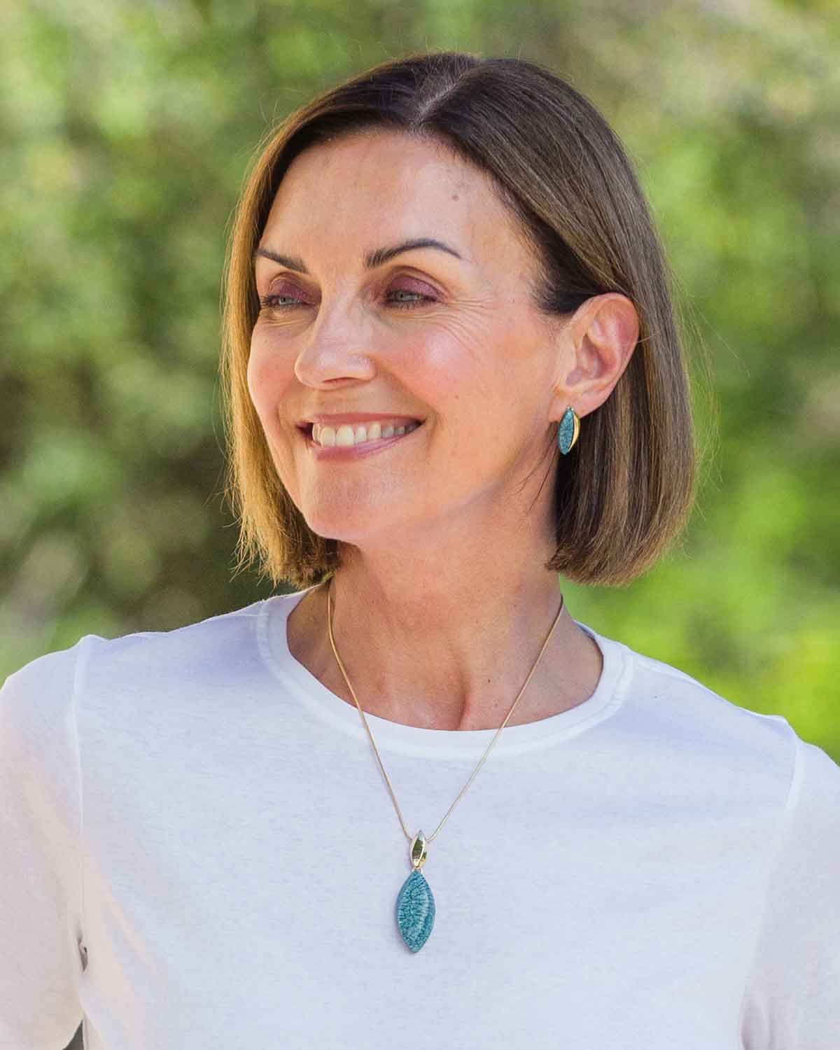 Kiara Enamel & Gold Effect Necklace - Image 2 - Country Collection