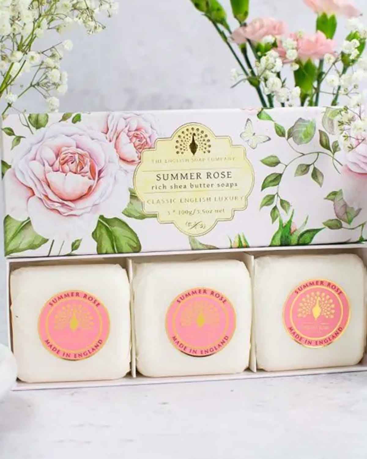 The English Soap Company 3pc Soap Collection - Summer Rose - Country Collection
