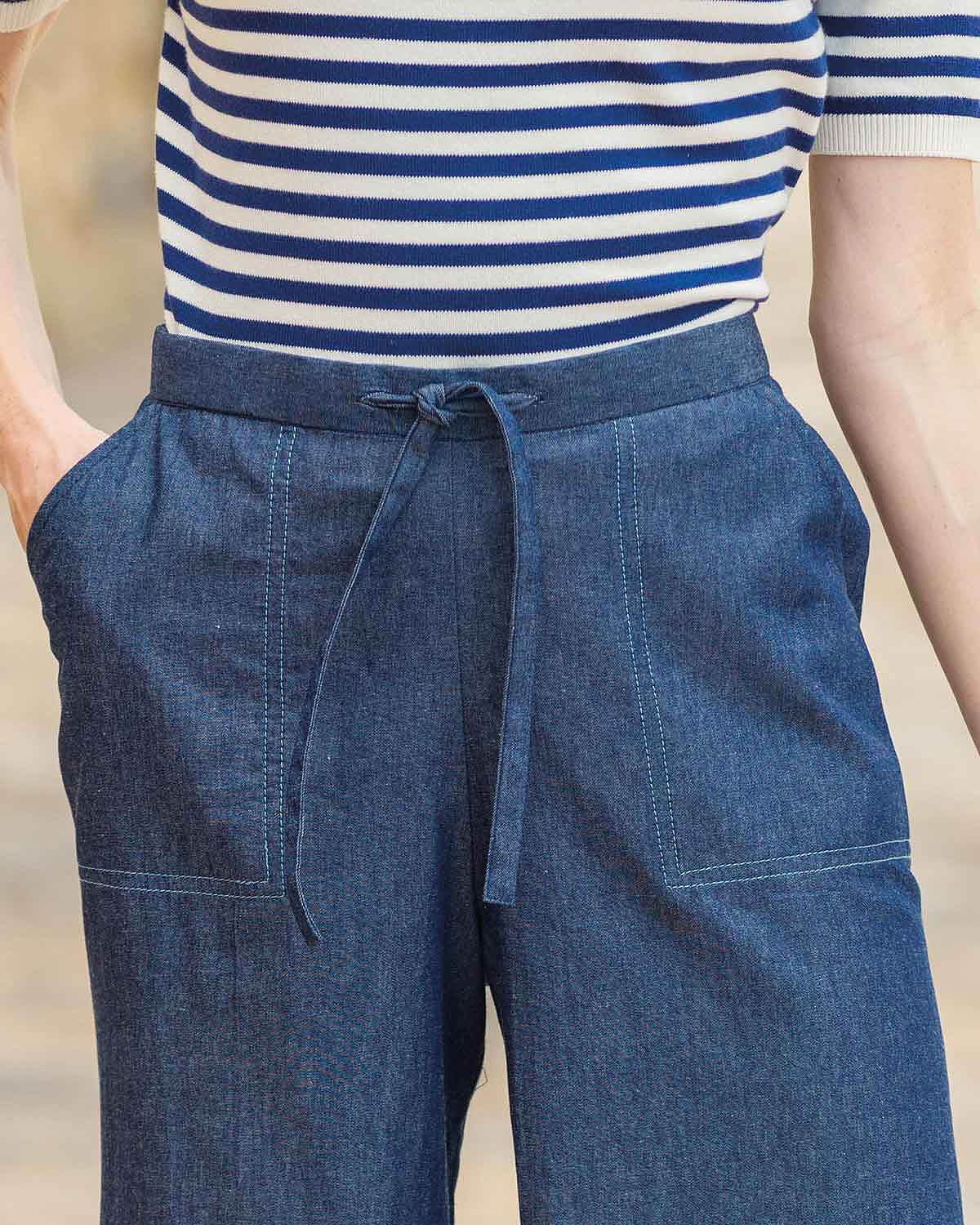 Tamara Navy Pure Cotton Pull On Shorts - Image 3 - Country Collection