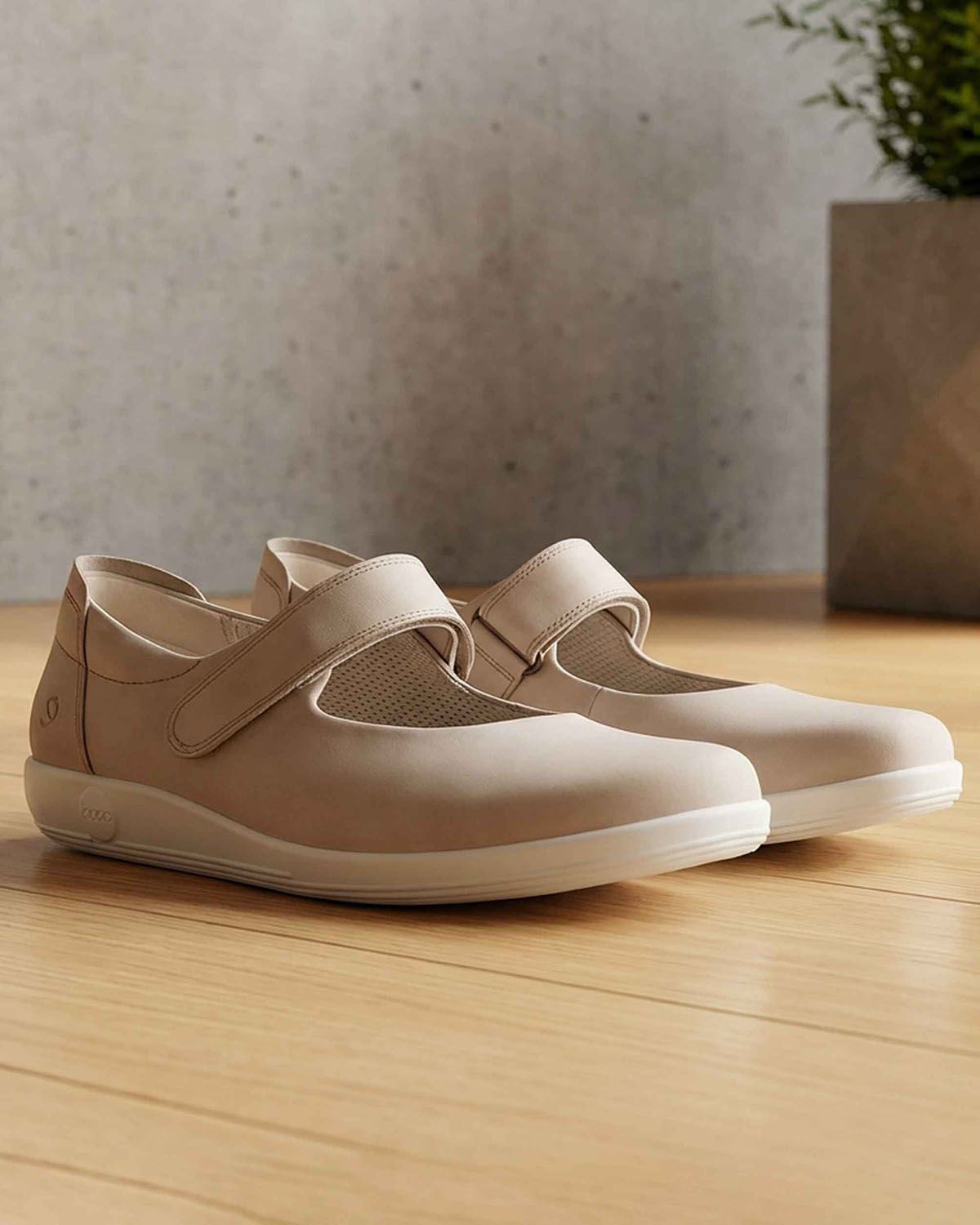 ECCO Mary Jayne Velcro Strap Shoe - Cashmere - Country Collection