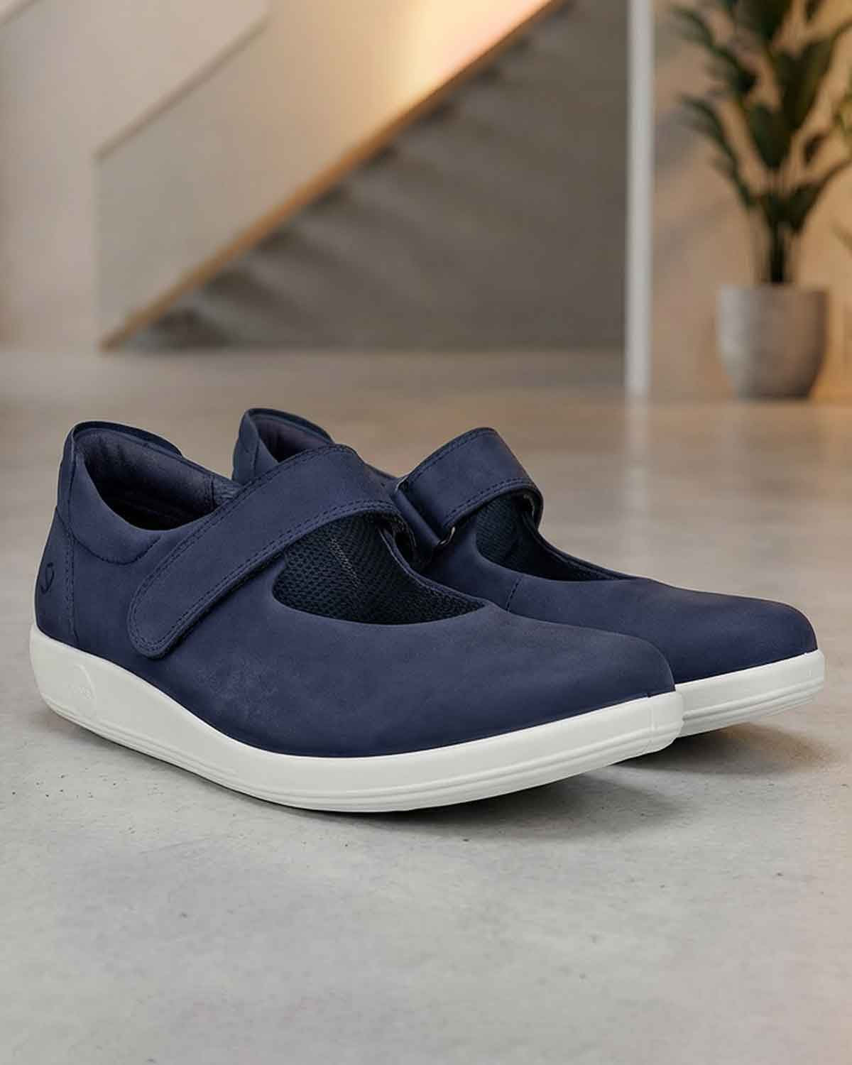 ECCO Mary Jayne Velcro Strap Shoe - Navy - Country Collection