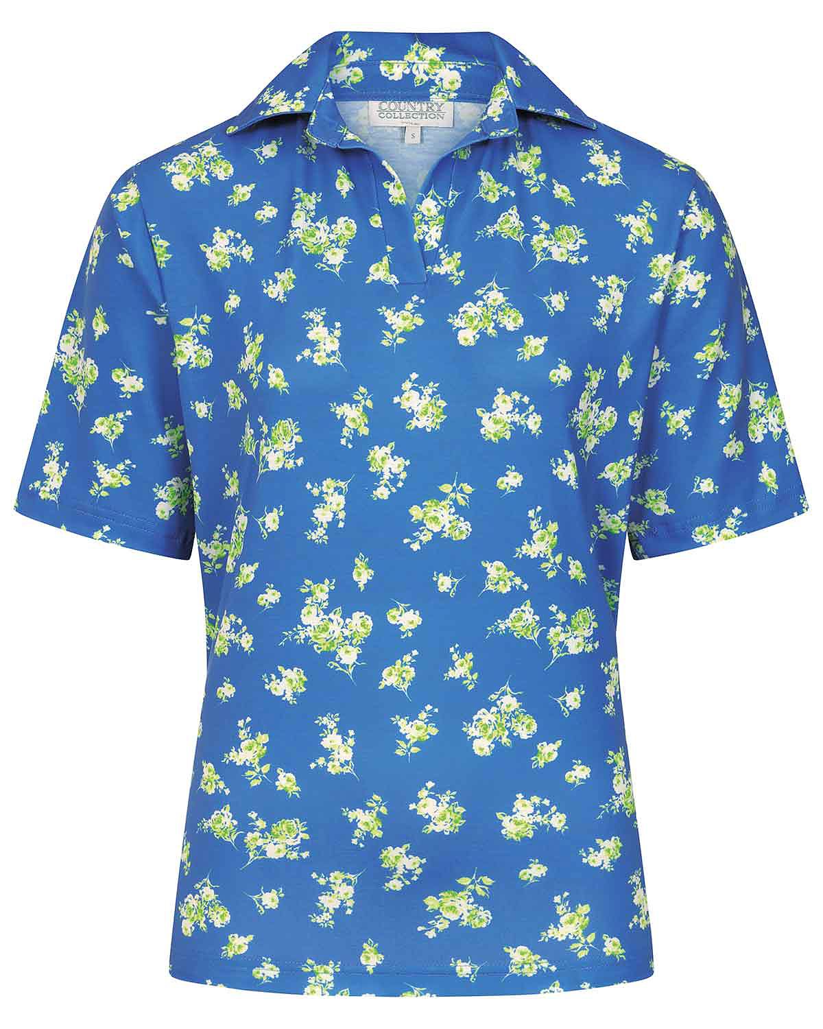 Layla Floral Short Sleeved Polo Top - Image 3 - Country Collection