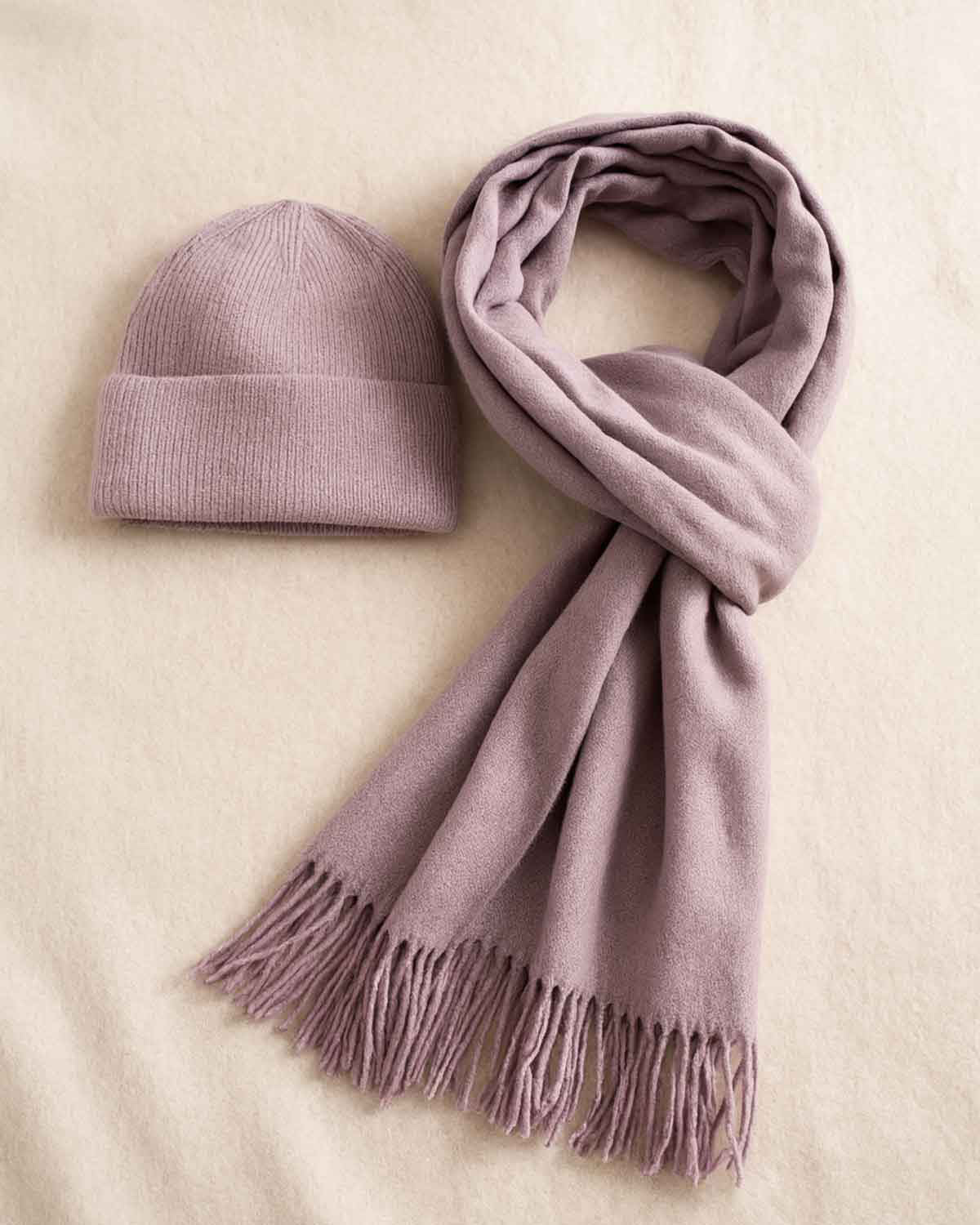 Hat & Oversized Scarf Set - Lilac