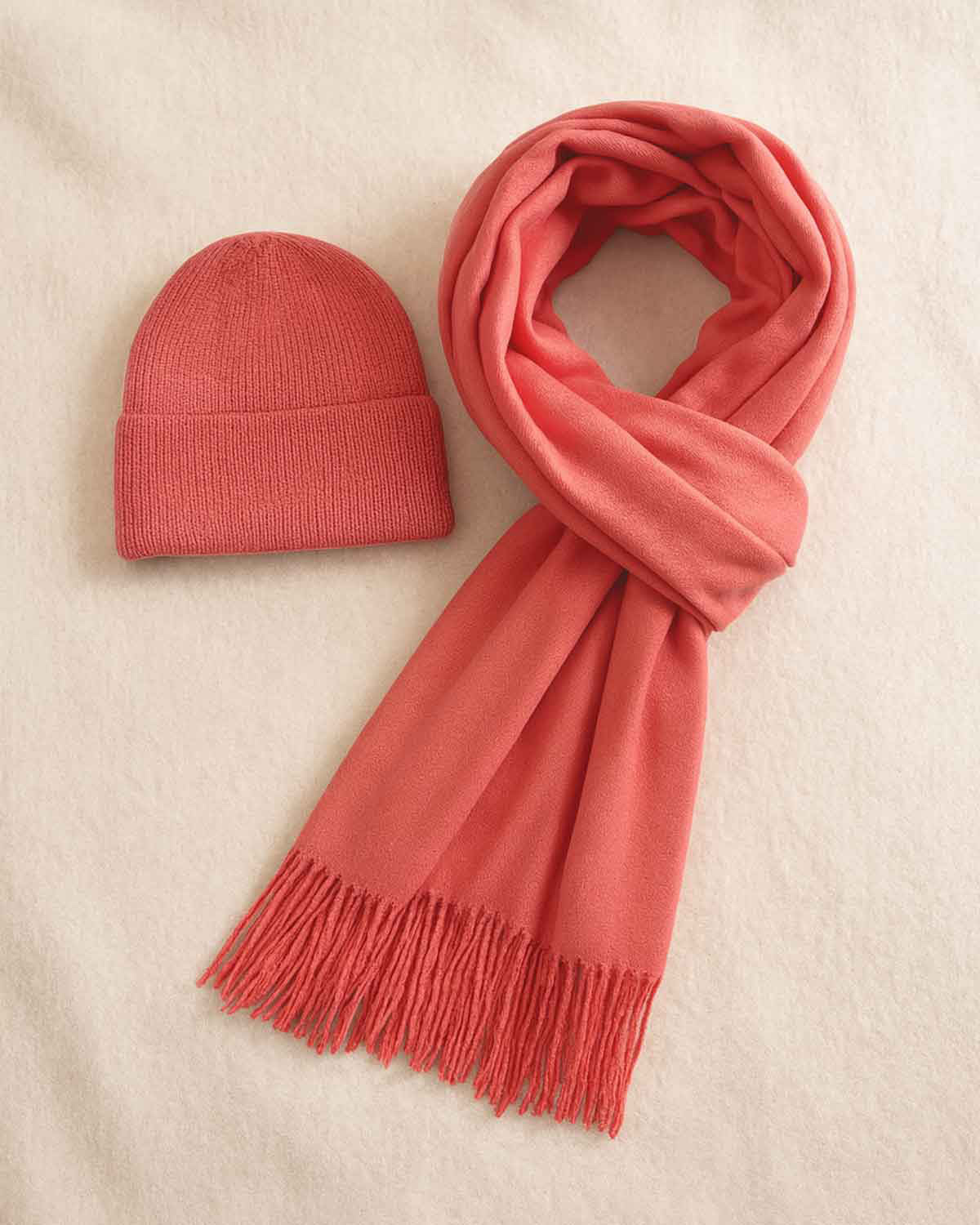 Hat & Oversized Scarf Set  - Pink