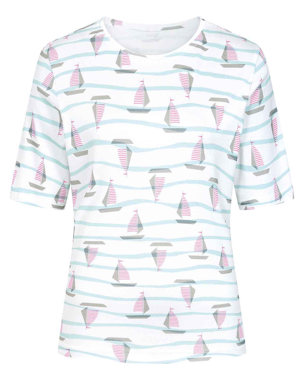 Amani Patterned Short Sleeved Cotton Leisure Top - Image 3 - Country Collection