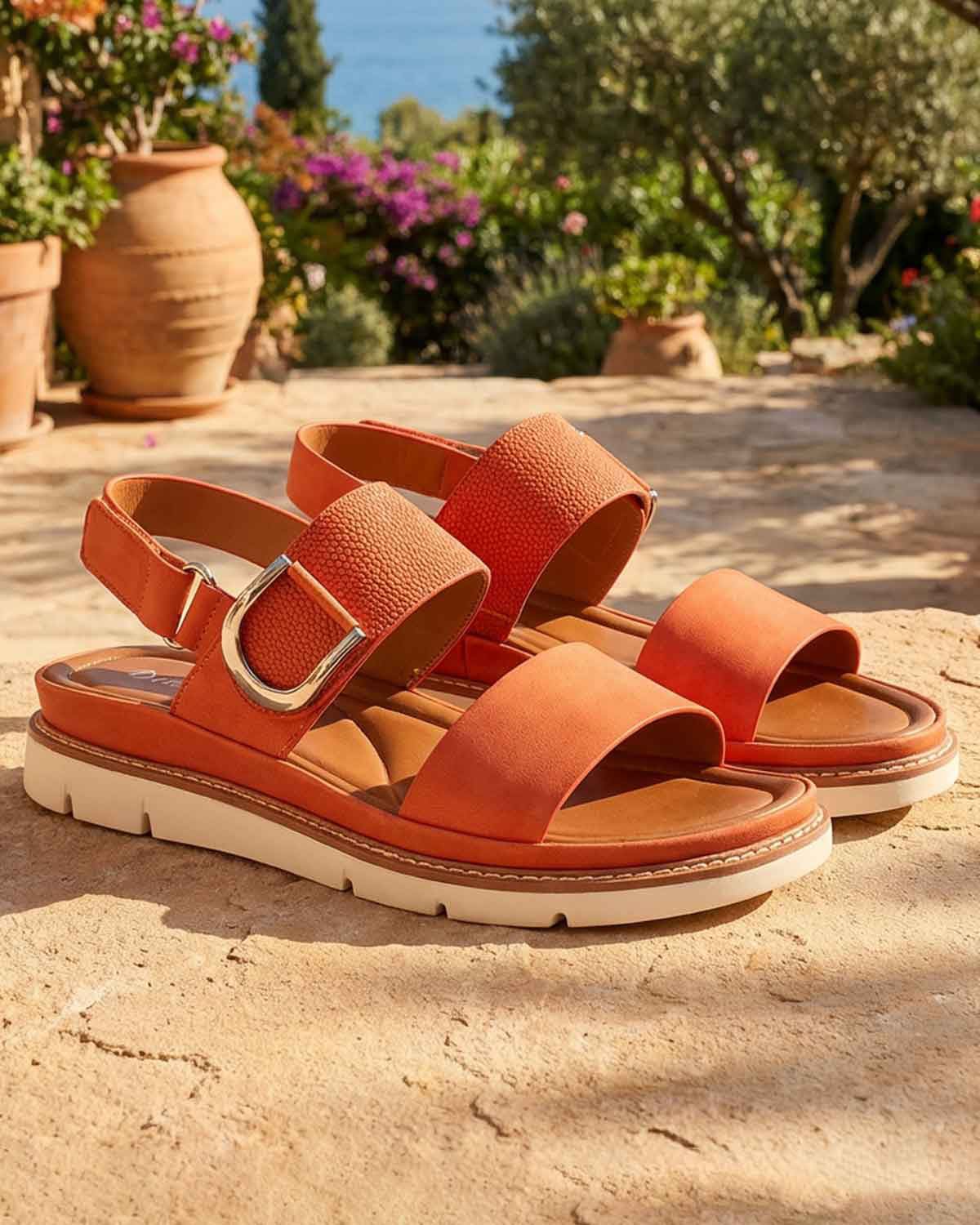 Lunar Hope Velcro Sandal - Orange - Country Collection