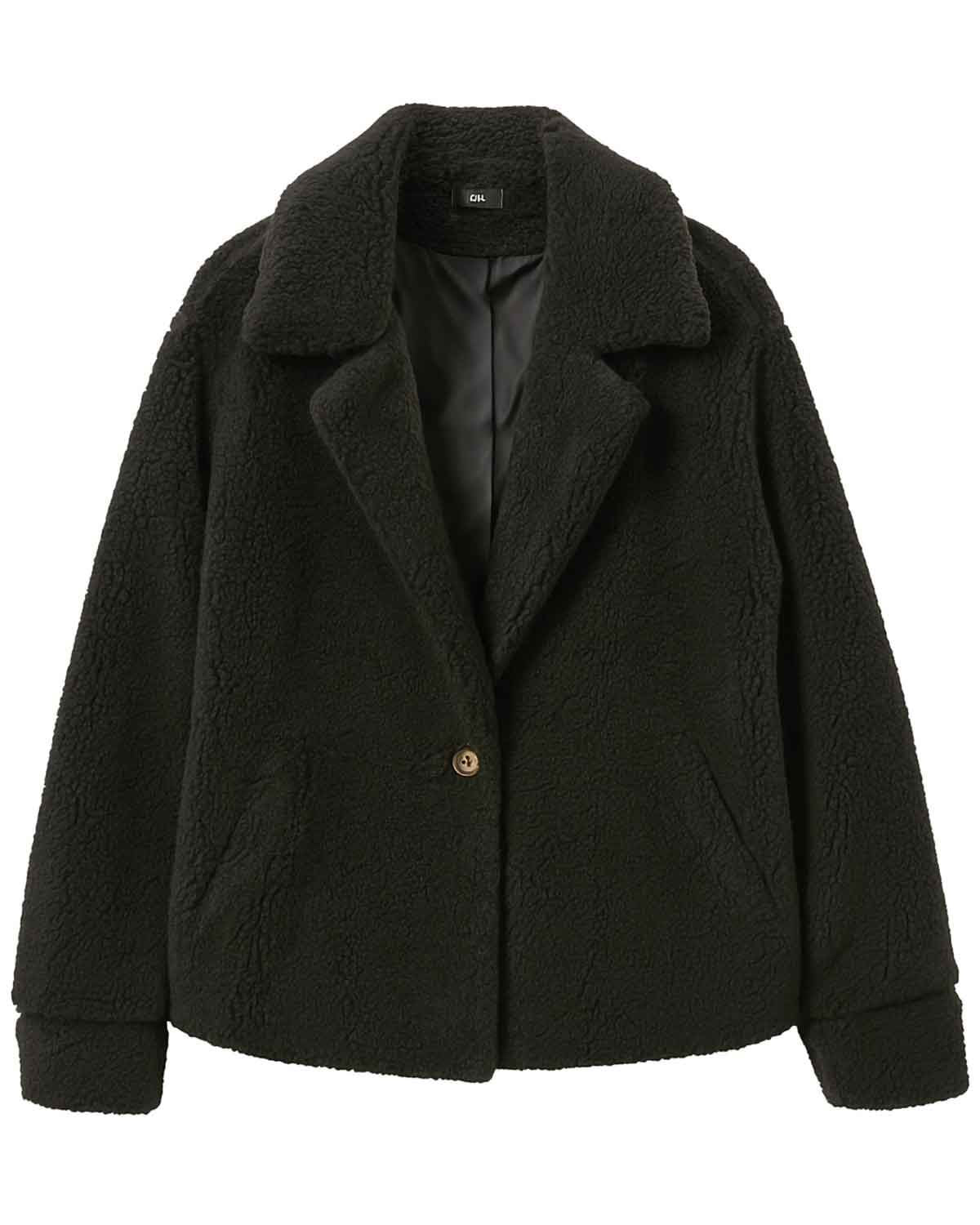 Ladies Fully Lined Black Fleece Jacket - Image 2 - Country Collection